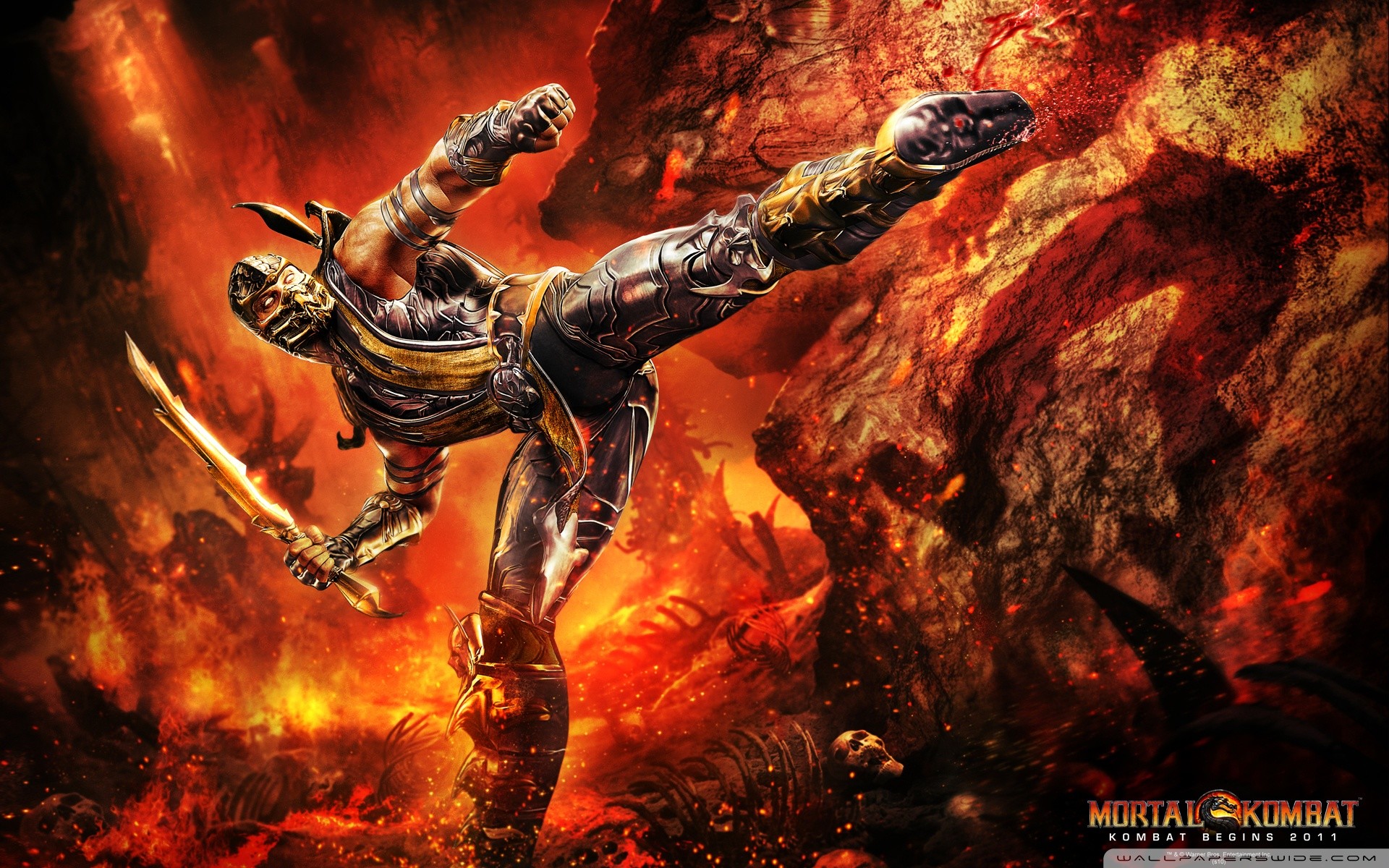 mortal kombat 9 scorpion fatality wallpaper