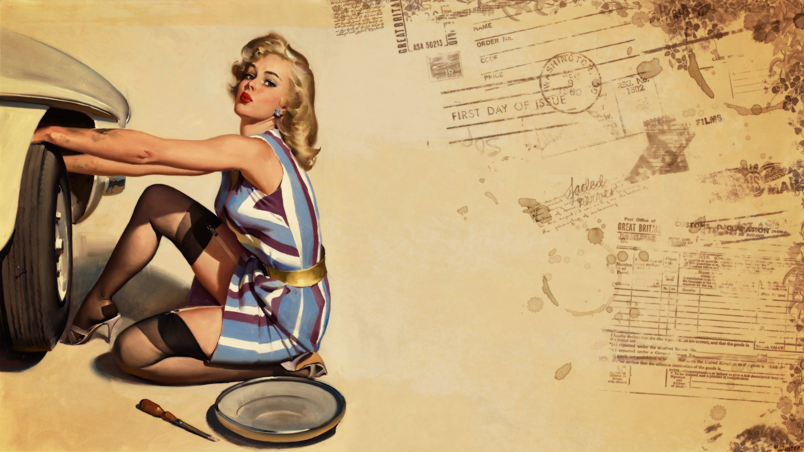Vintage Pin Up Wallpaper (62+ pictures)