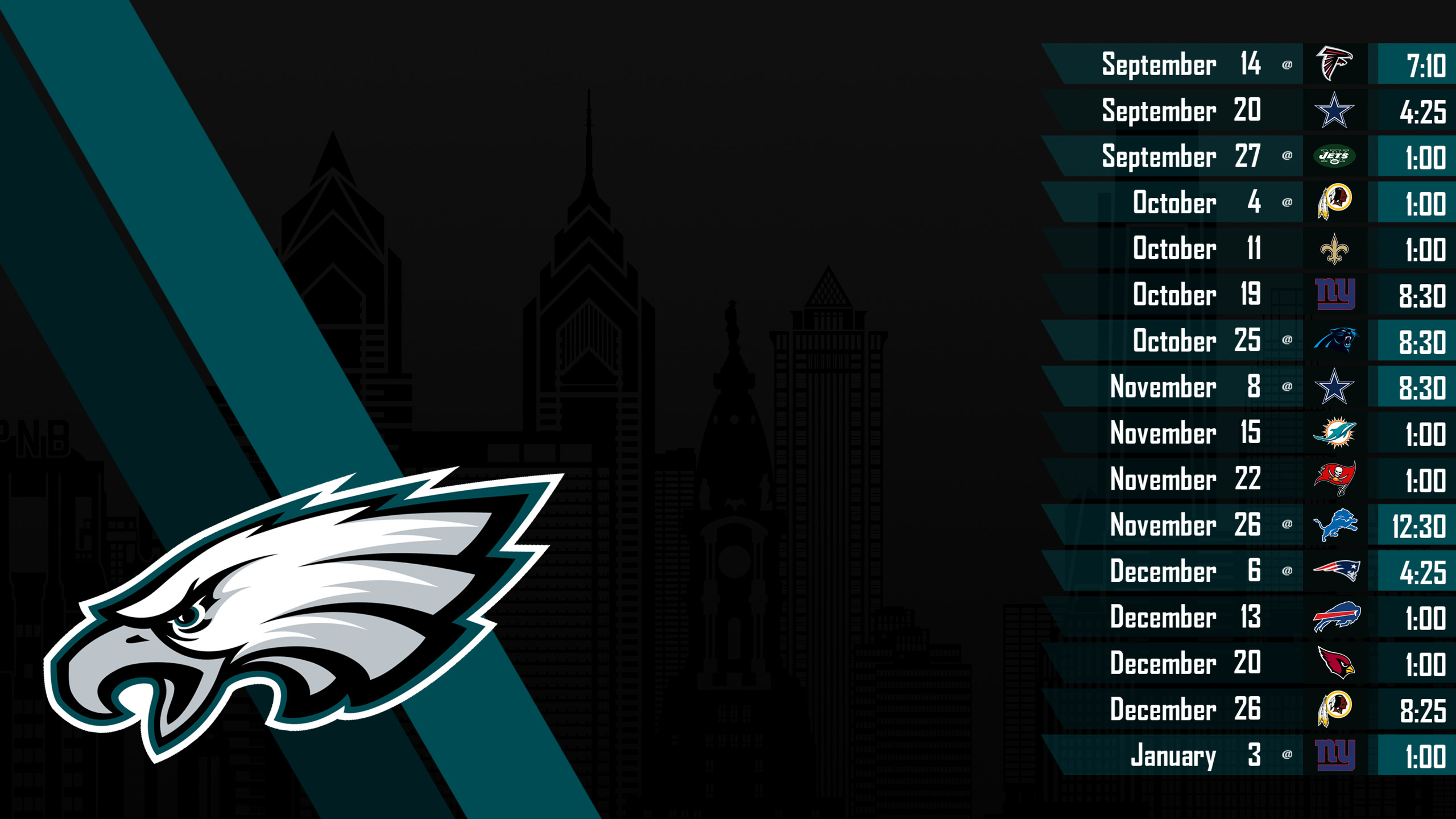 2022 Eagles Schedule: Downloadable wallpaper