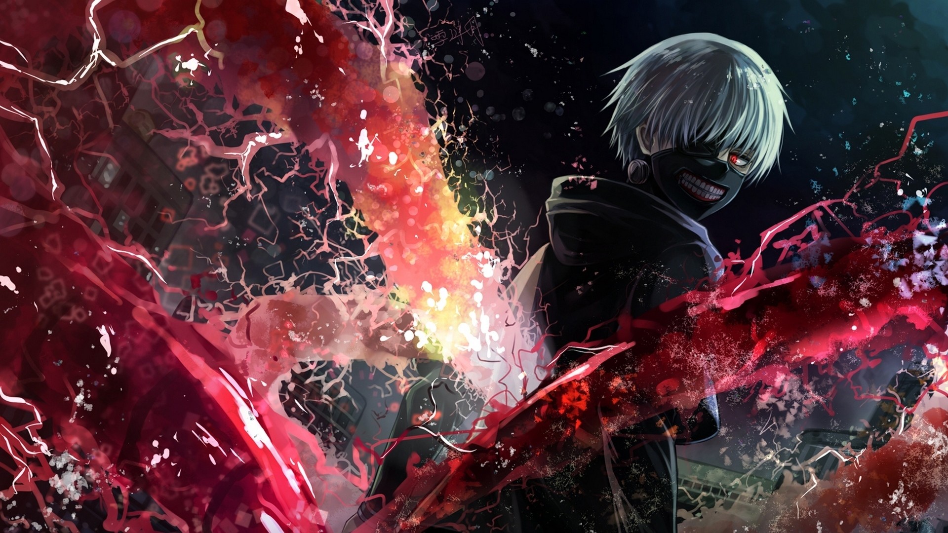 Download Wallpaper 1920x1080 Anime, Crow, Mask Full HD 1080p HD