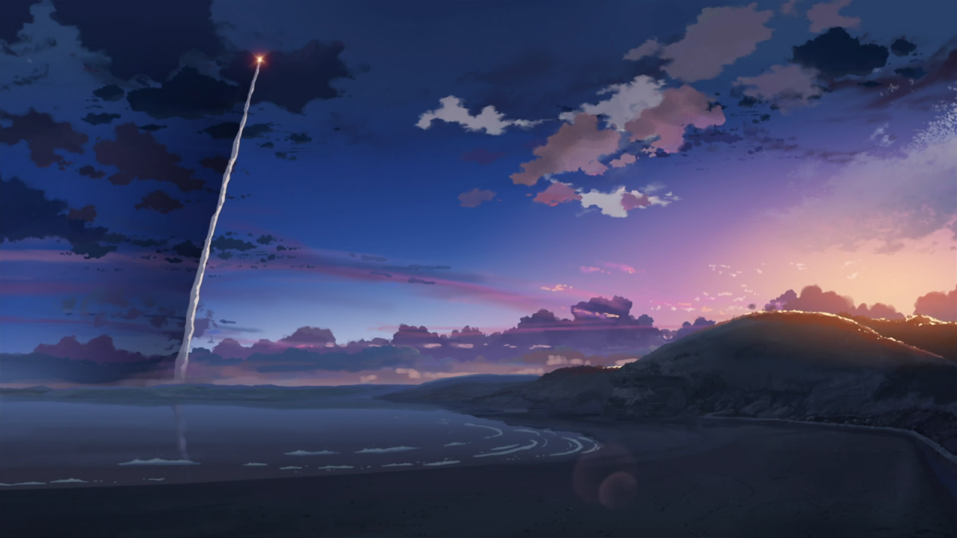 Featured image of post Beautiful Anime Scenery Wallpaper Hd Mountain and clouds digital wallpaper two anime character standing on wood branch facing mountain and red moon illustration