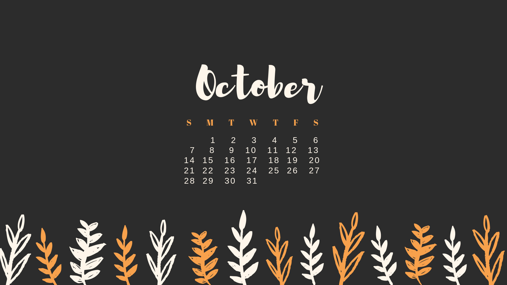 Desktop Wallpapers Calendar October 2018 (72+ pictures)
