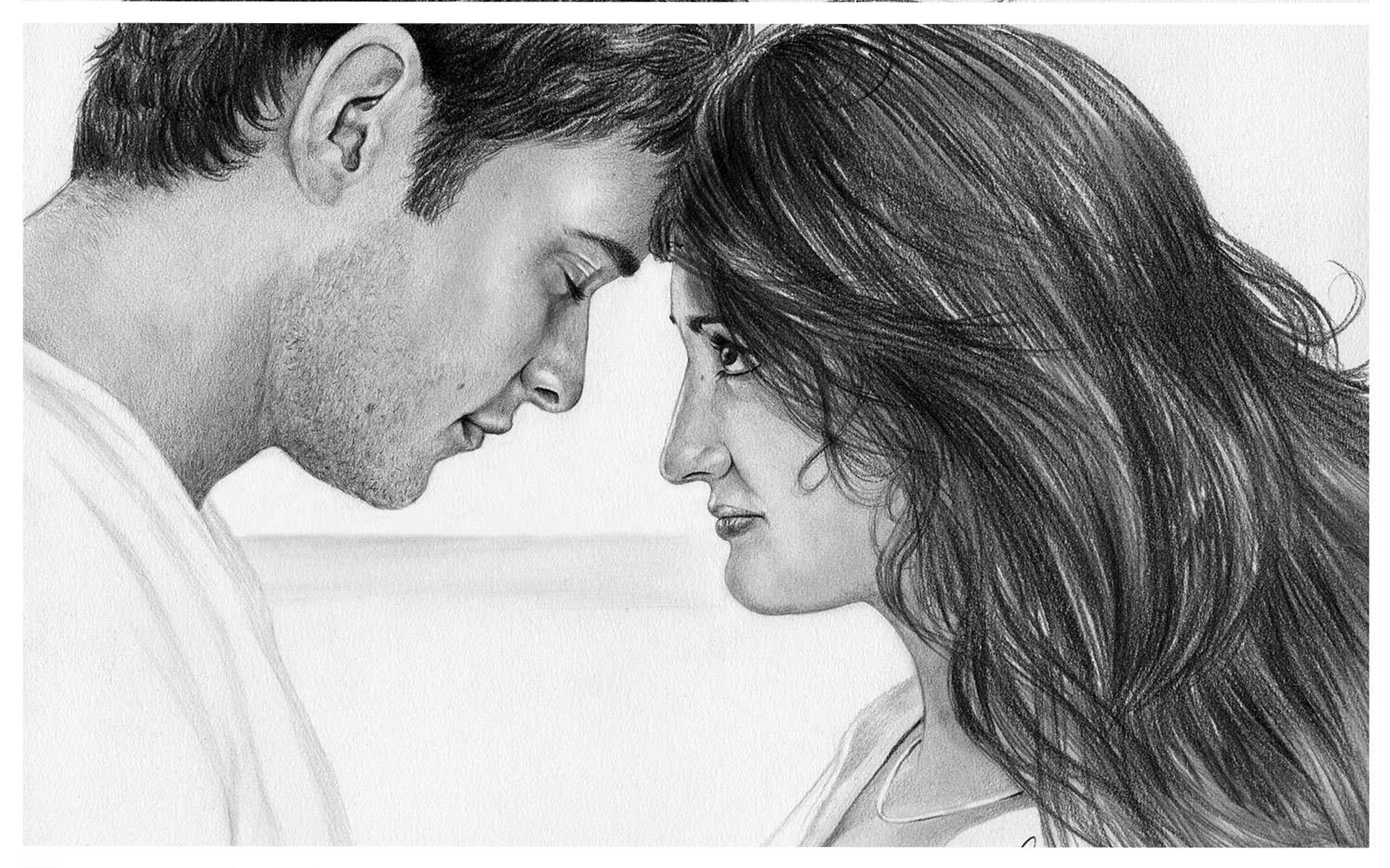 Couple pencil drawing