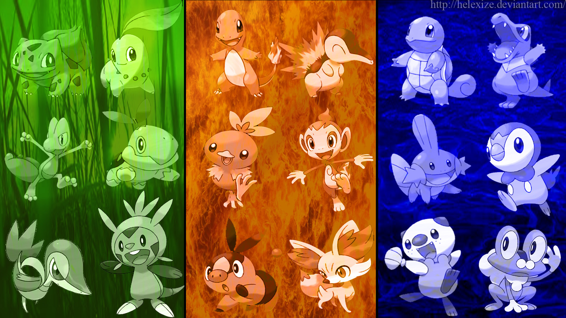 Pokemon X and Y Starters Wallpaper by UnlethalMango on DeviantArt