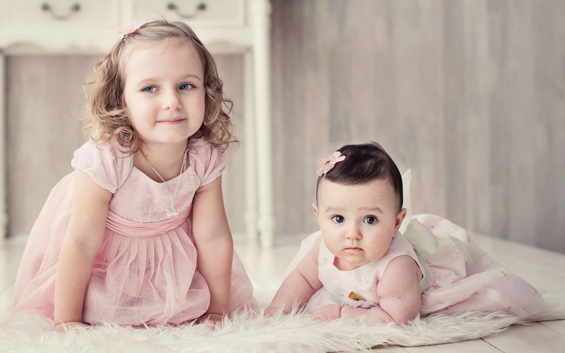 Wallpaper Sisters lovely child little girls 1920x1200 HD Picture Image