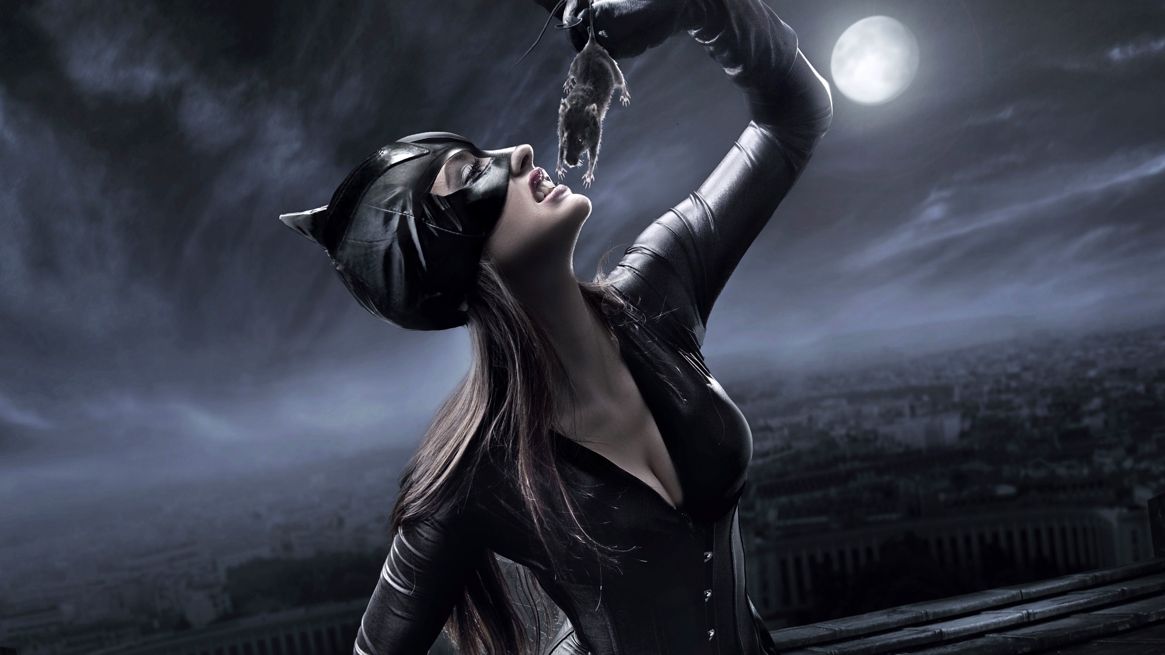 Heart Stopping Halle Berry Catwoman 4k Fhd Wallpaper 3840x2160