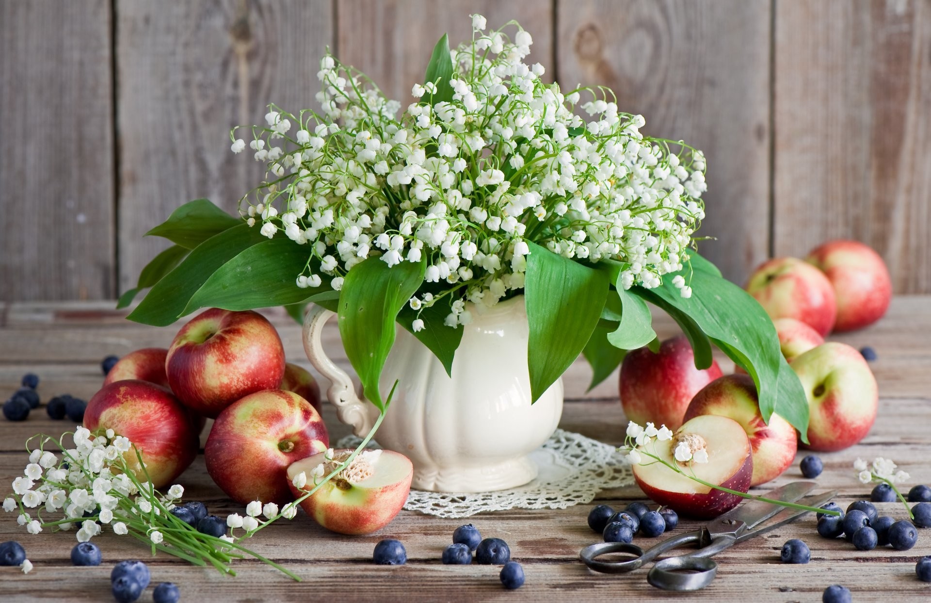 flower lily of the valley peaches blueberries flowers lilies of the valley  peach blueberry 1920x1243