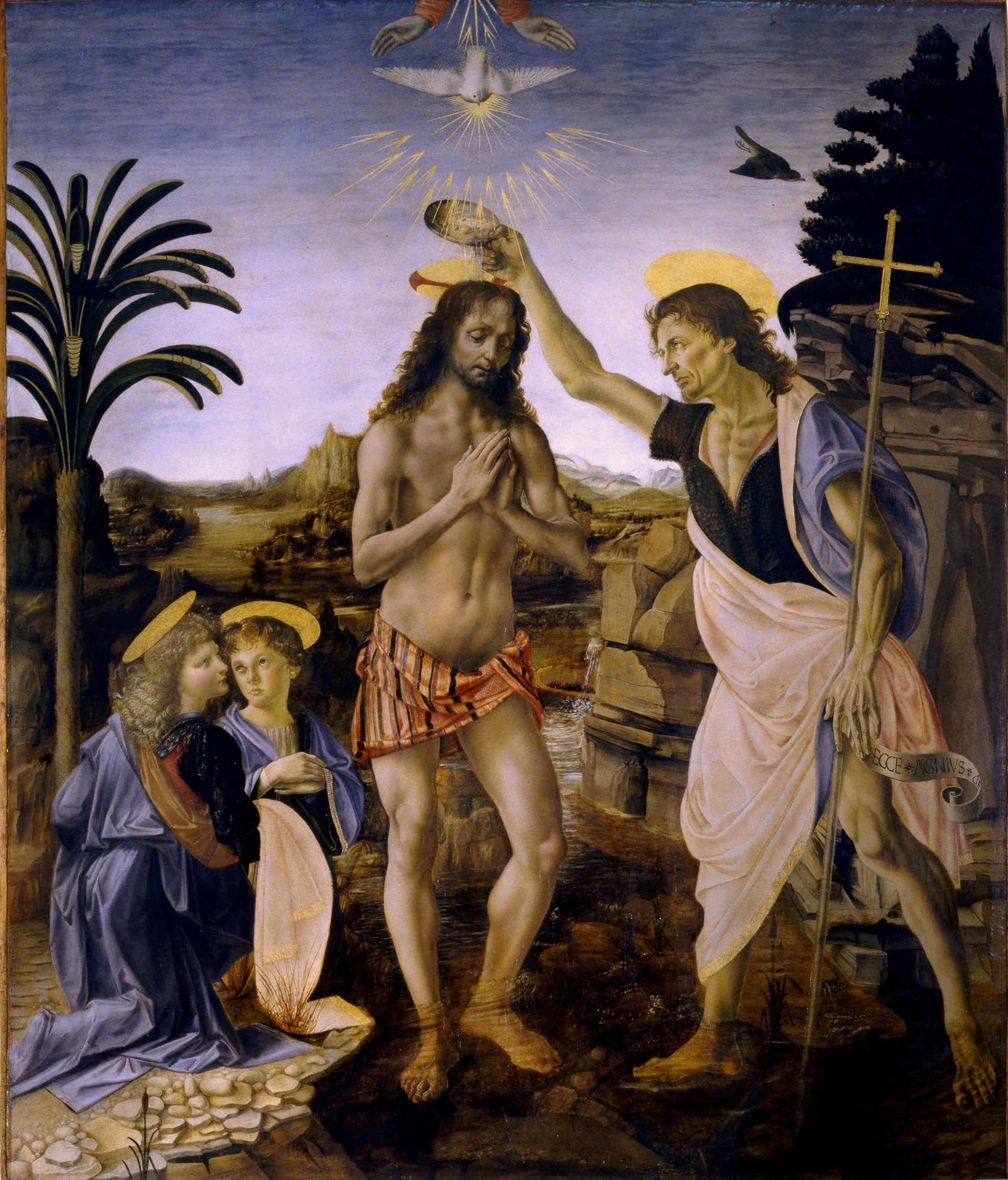 Michelangelo vs. Leonardo da Vinci images The Baptism of Christ (1472–1475)  by Verrocchio and Leonardo HD wallpaper and background photos 1973x2310