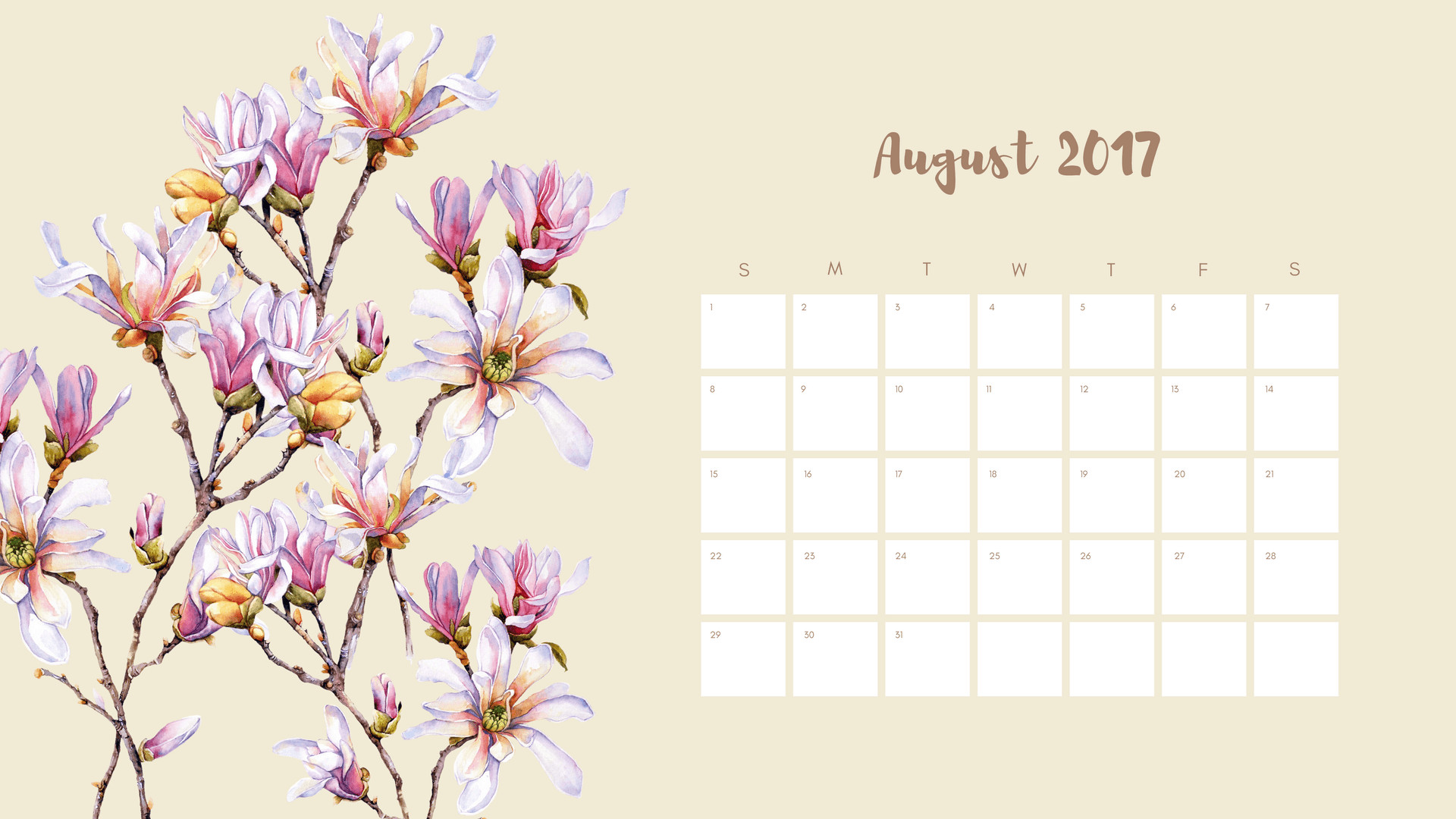Desktop Wallpapers Calendar August 2018