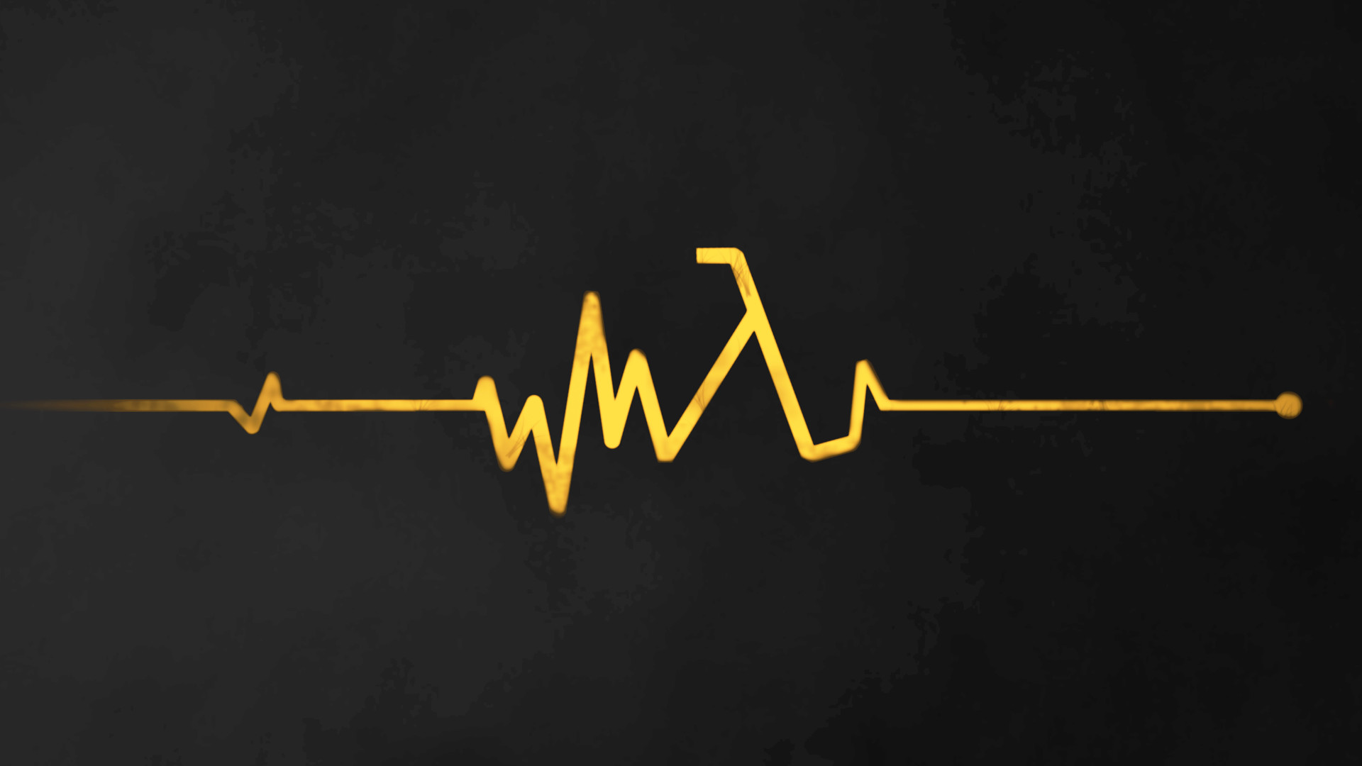Red thread heart rate on a black background Desktop wallpapers 1600x900