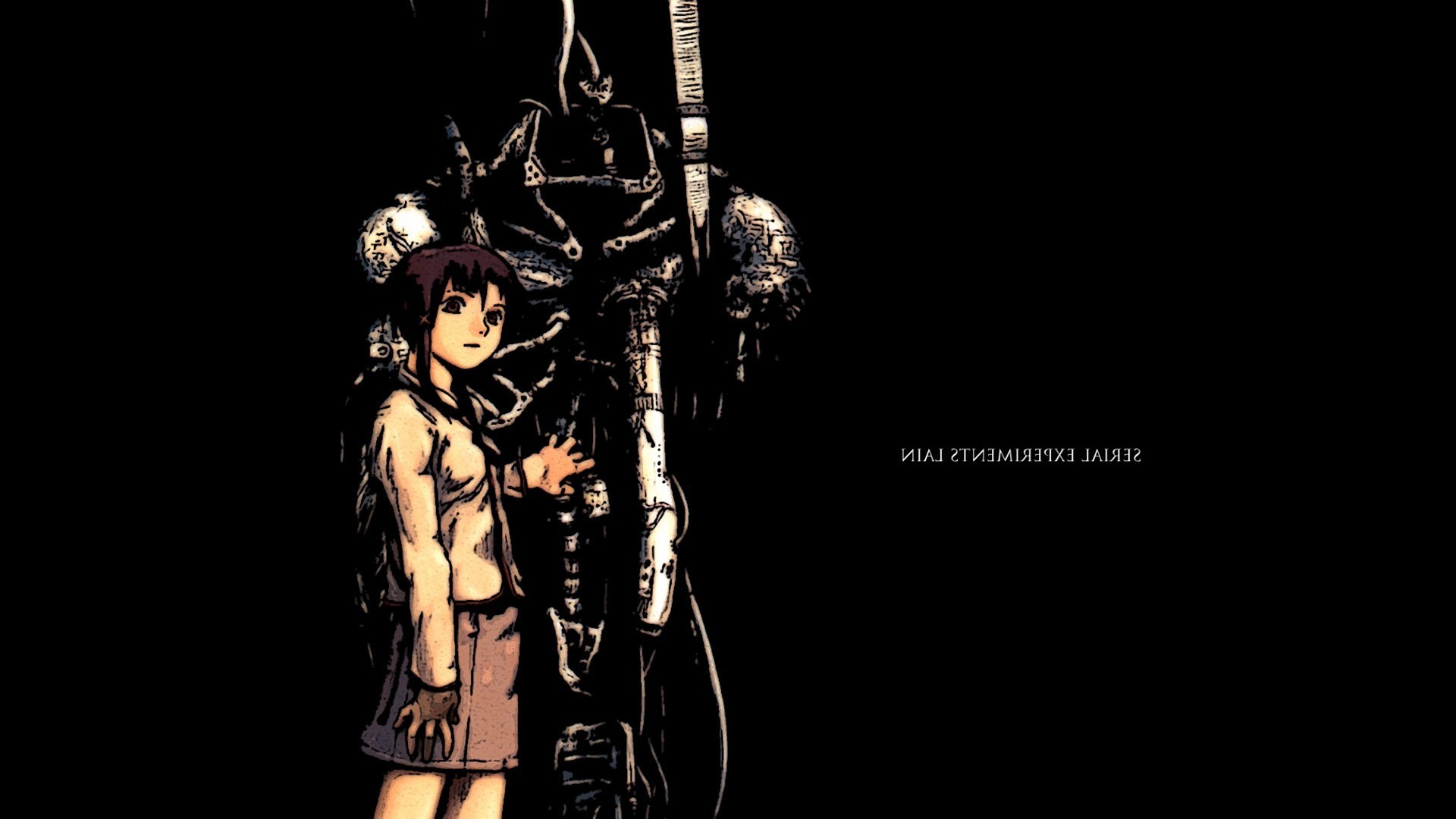 Serial Experiments Lain Lain Iwakura Glitch Art Simple Background Anime  Girls Wired Sounds For Wired Wallpaper  Resolution1920x1080  ID671126   wallhacom