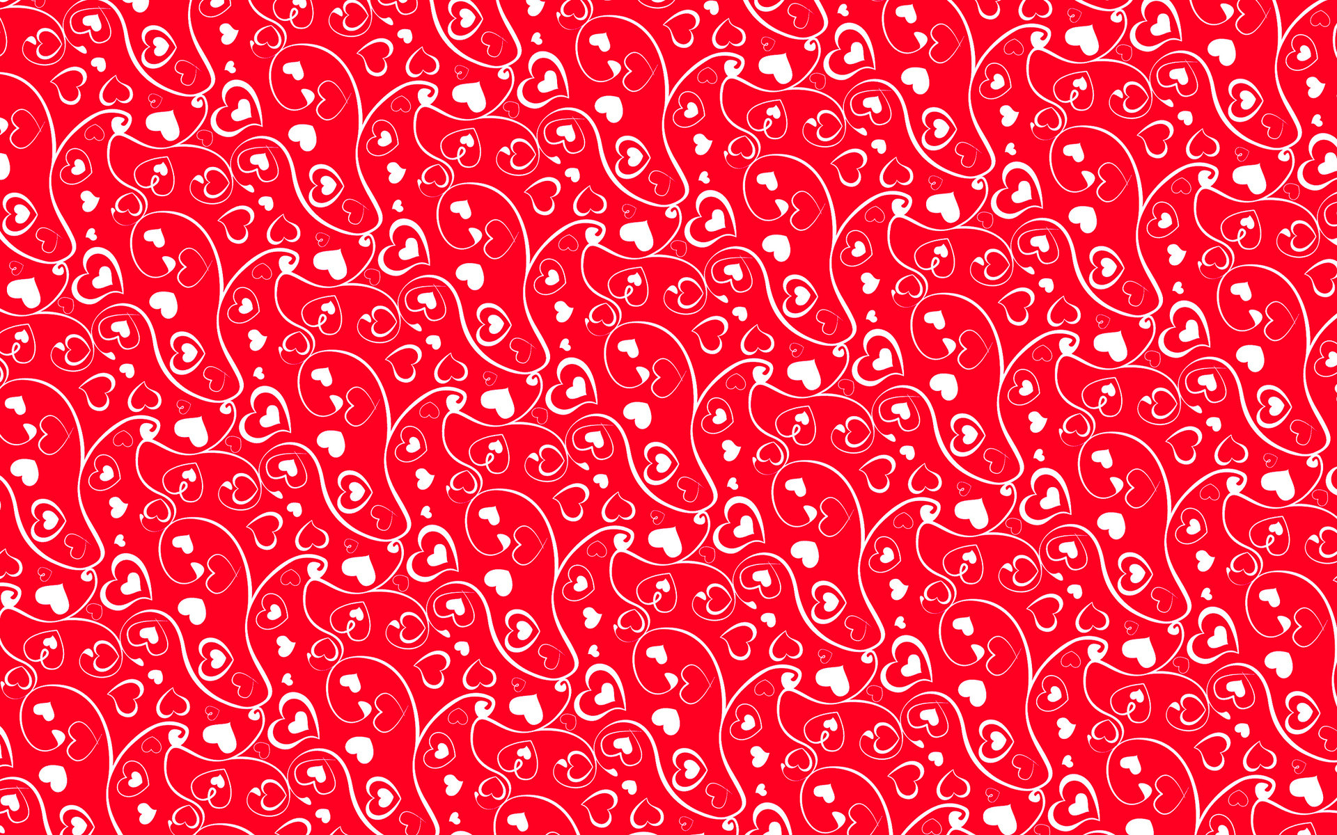 Red heart and swirl patterns backgrounds 1920x1200