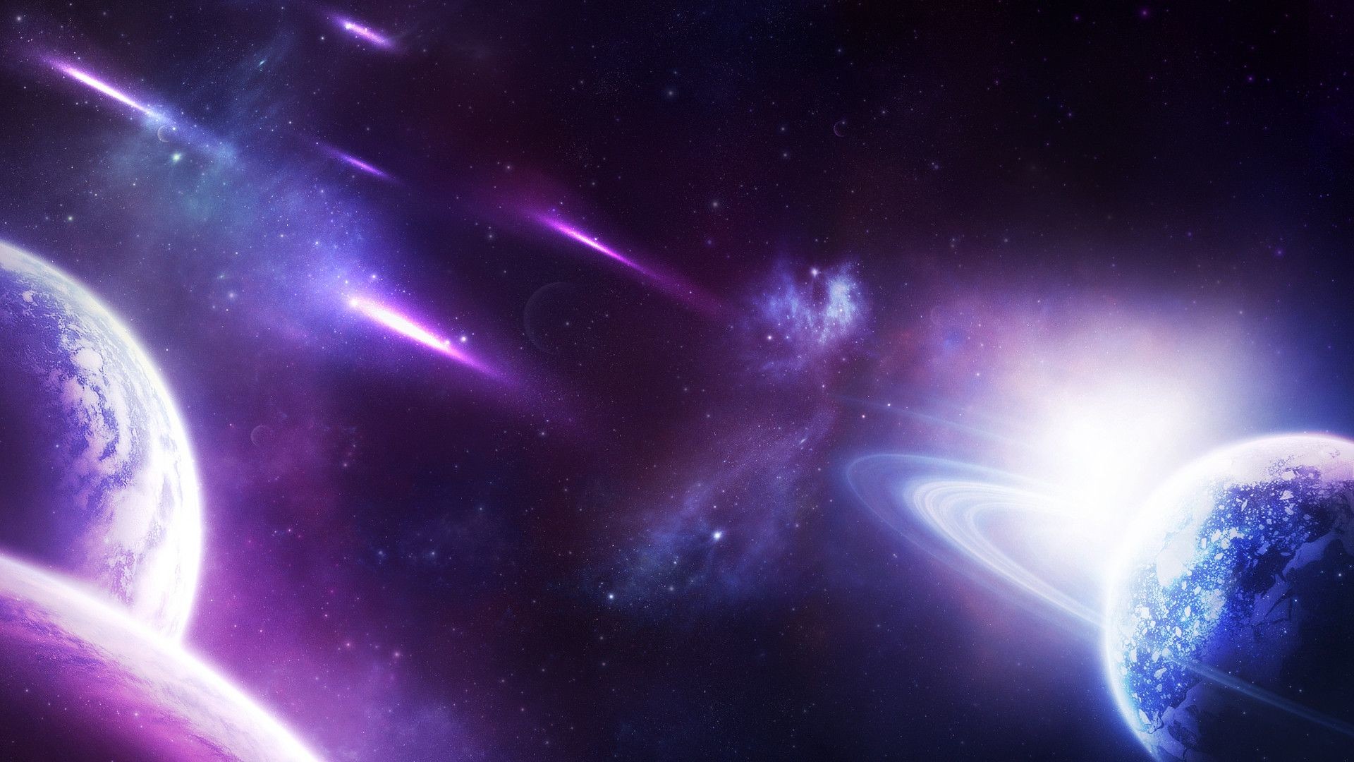High Resolution Blue And Purple Galaxy Background