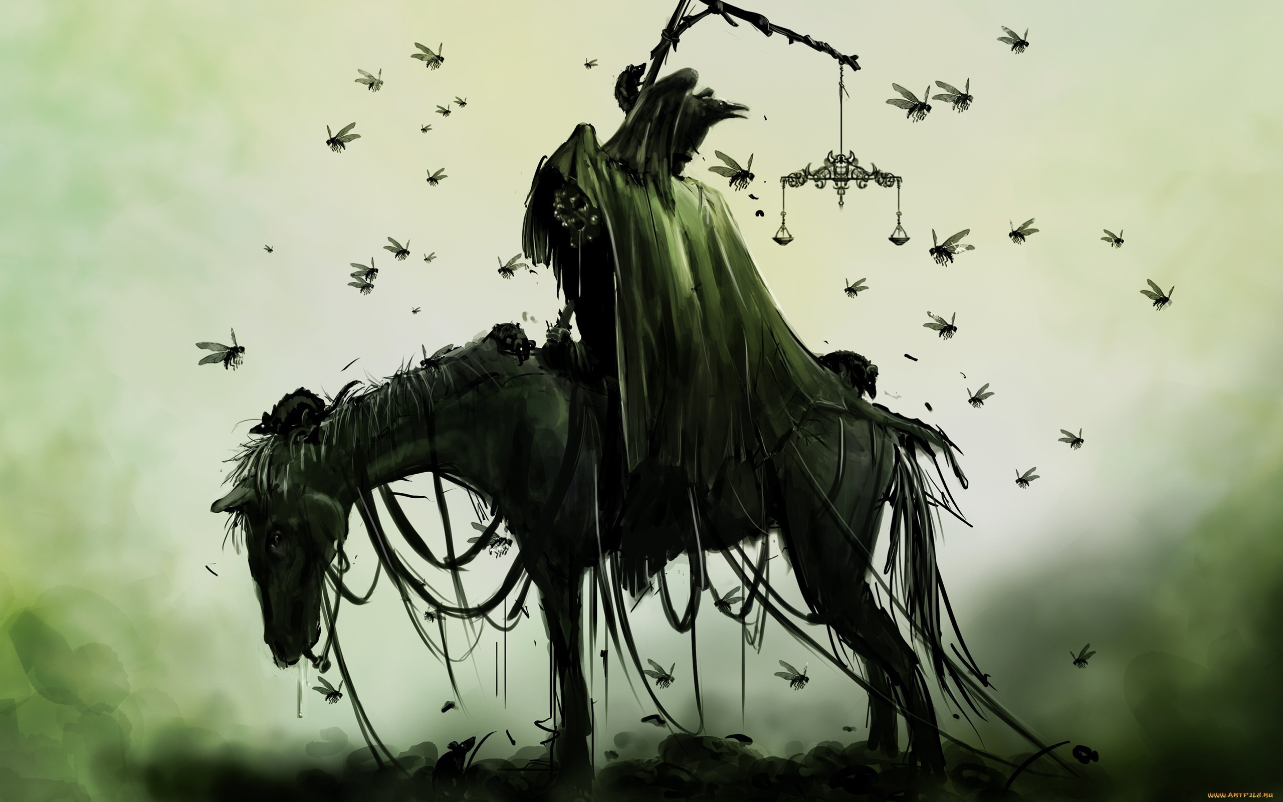 grim reaper on horse wallpaper