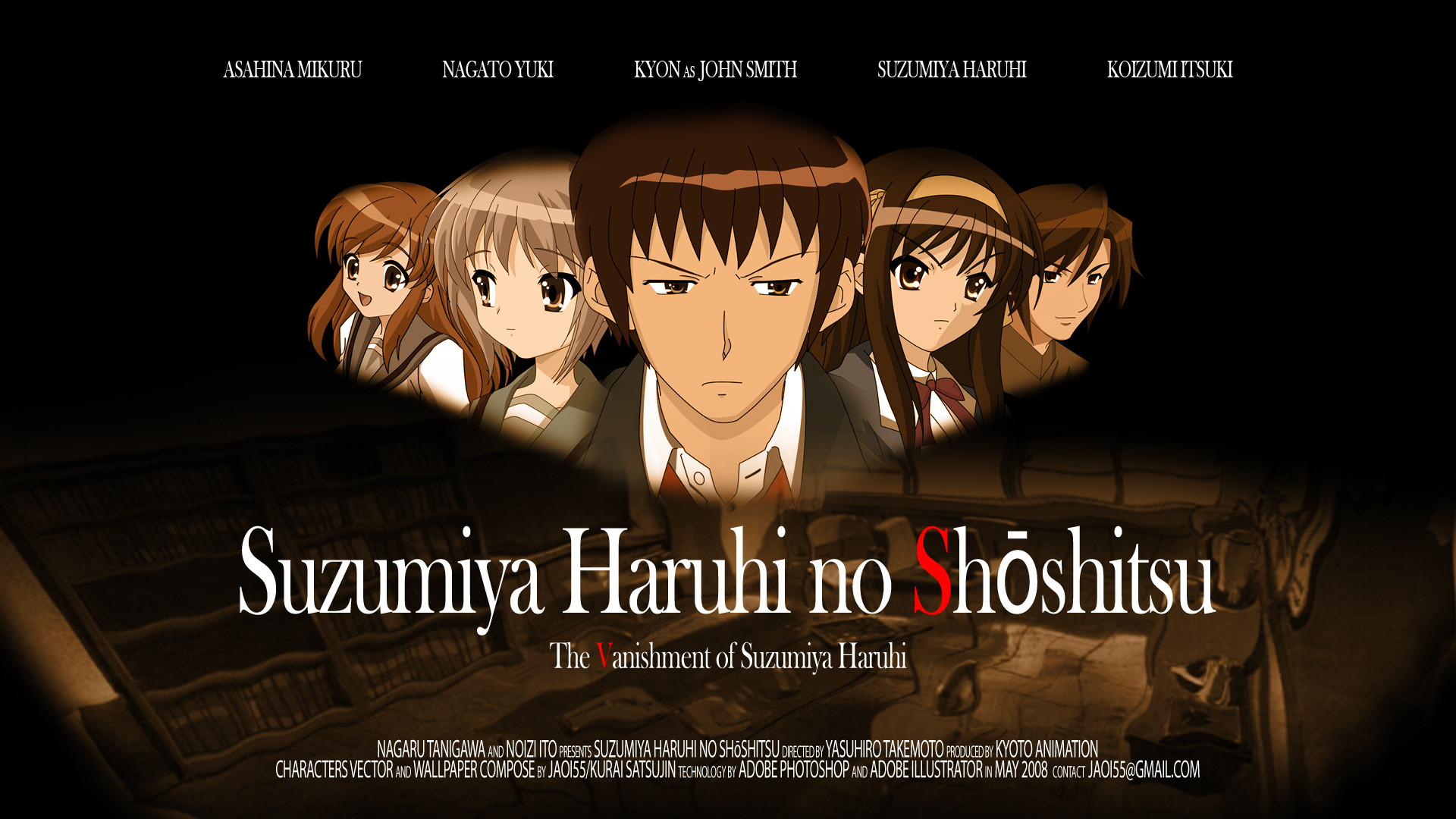 Anime - The Melancholy Of Haruhi Suzumiya Haruhi Suzumiya Mikuru Asahina  Yuki Nagato Kyon (Haruhi 1920x1080