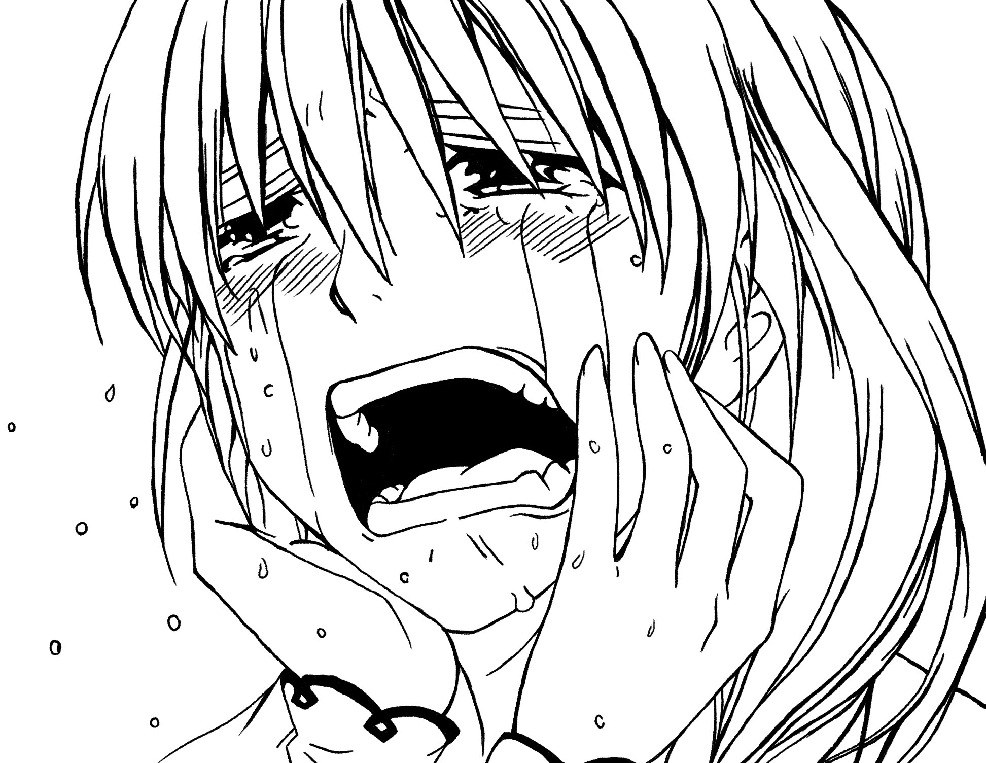 Happy tears, anime girl, black hair, scarf, face portrait, Anime, HD  wallpaper | Peakpx