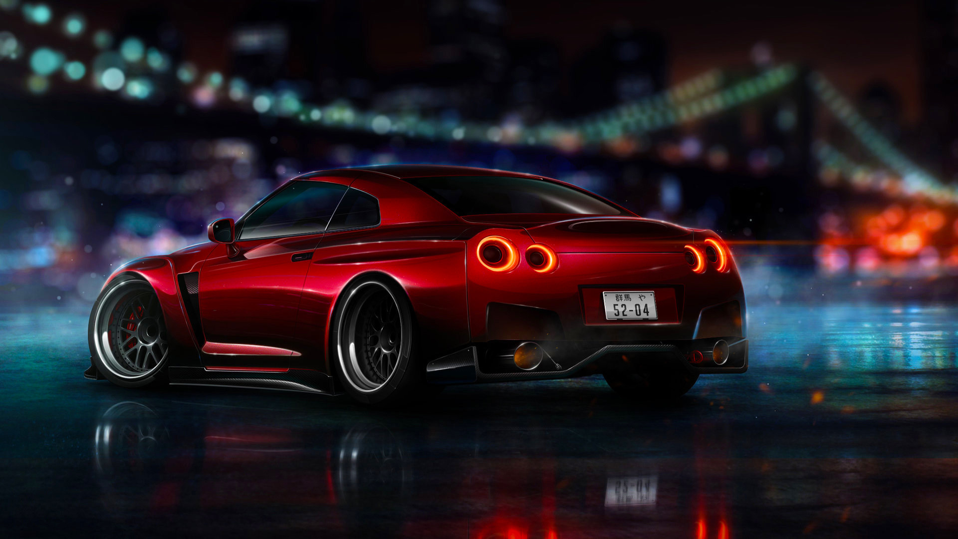 Nissan Gtr Night Hd Wallpaper