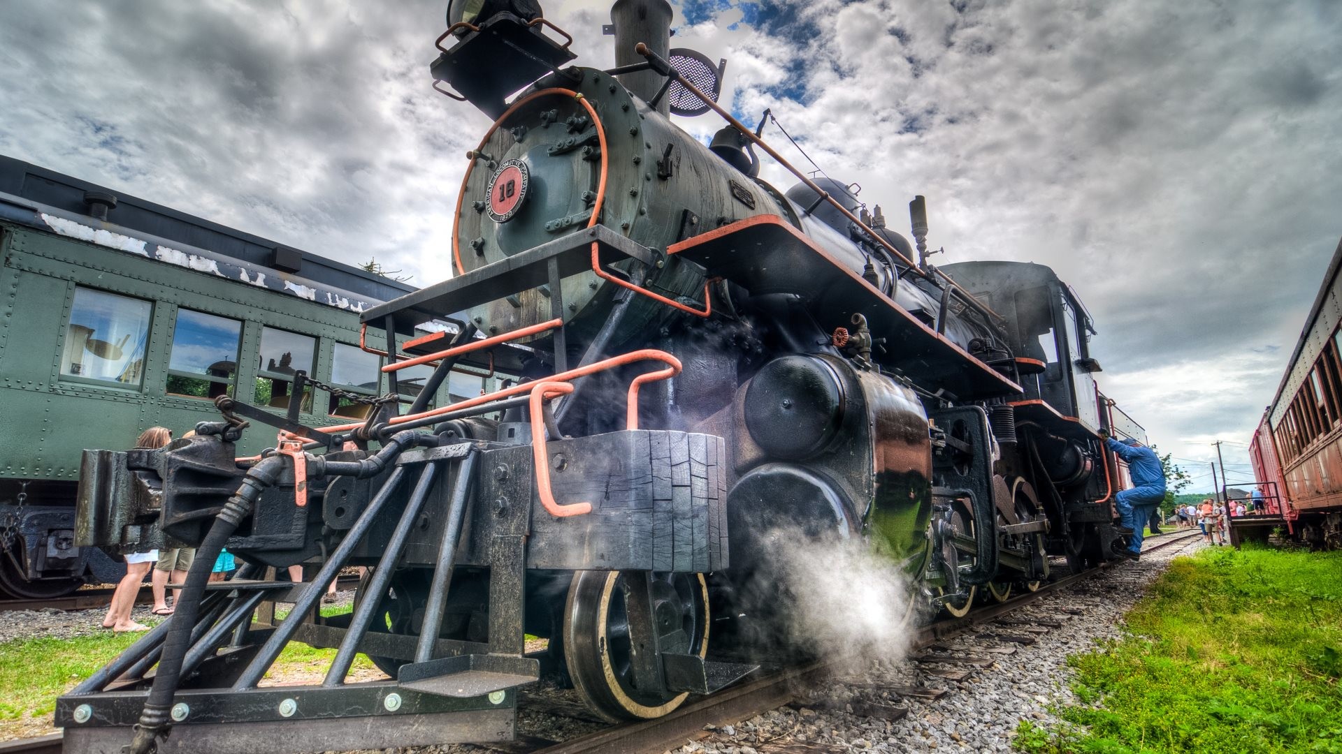 4K HD Wallpaper: Steam Locomotives rests at the station in Curriers, New  York 1920x1080