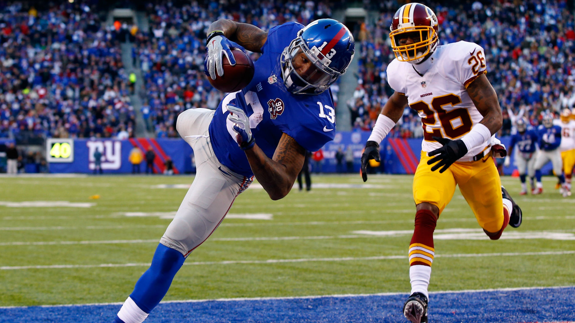 Odell Beckham catches AP Offensive Rookie of the Year Award NFL Sporting Ne...