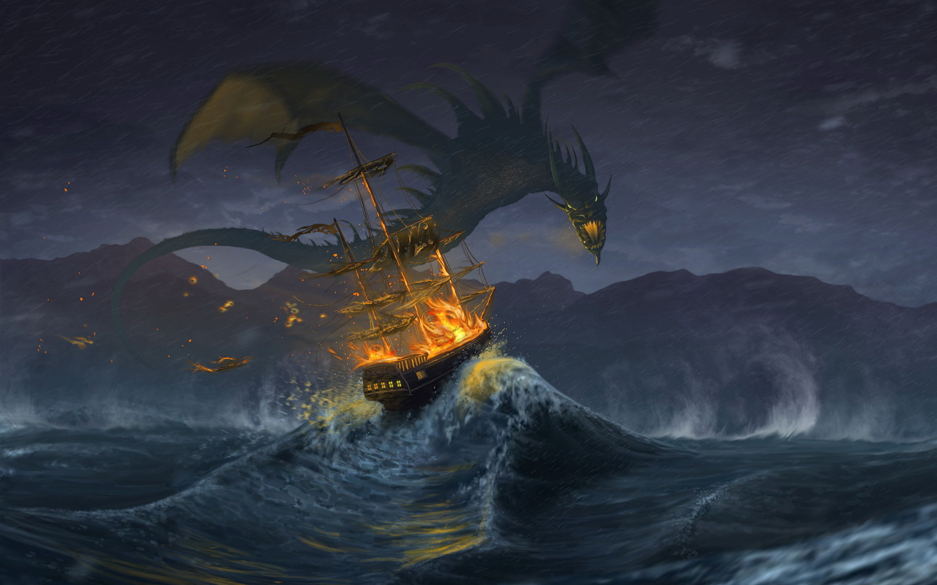 Dragon Fantasy Wallpaper - http://www.cartoonography.com/1435- 1920x1200