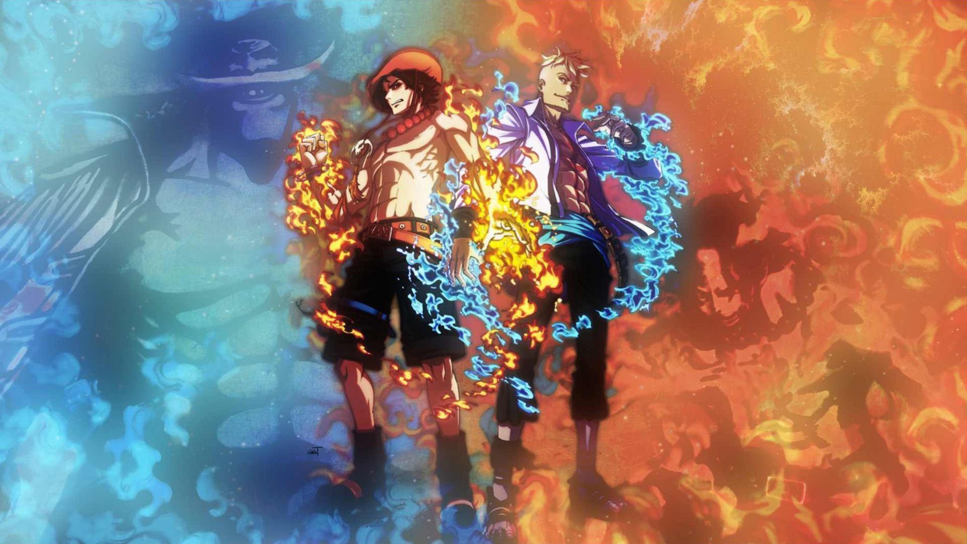 Hình nền One Piece Luffy và Ace: \