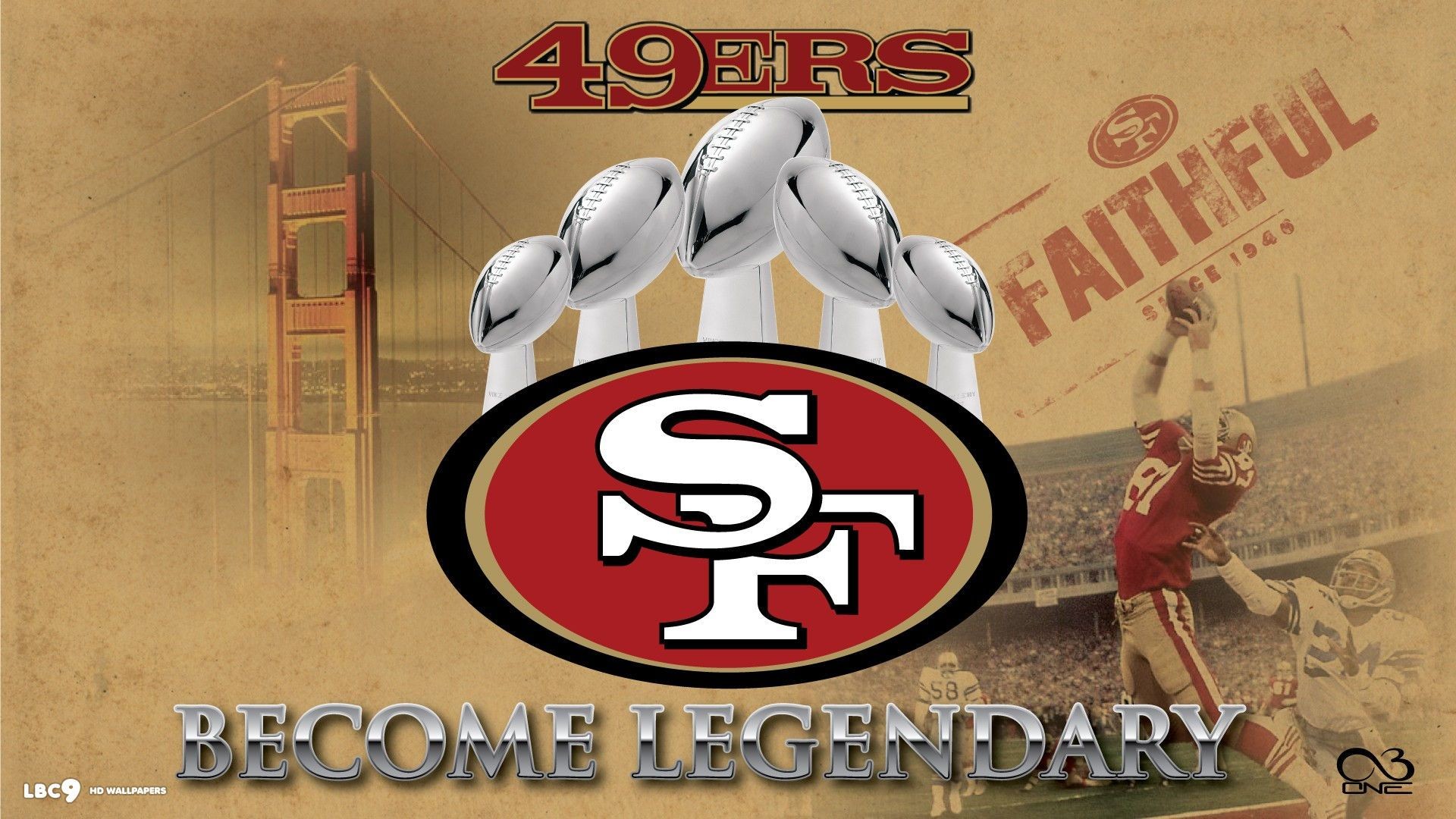 Download Red Logo Of San Francisco 49ers Wallpaper