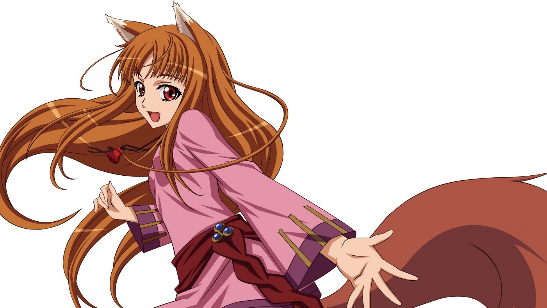 Preview wallpaper spice and wolf, horo, tail, girl, art 1920x1080 1920x1080