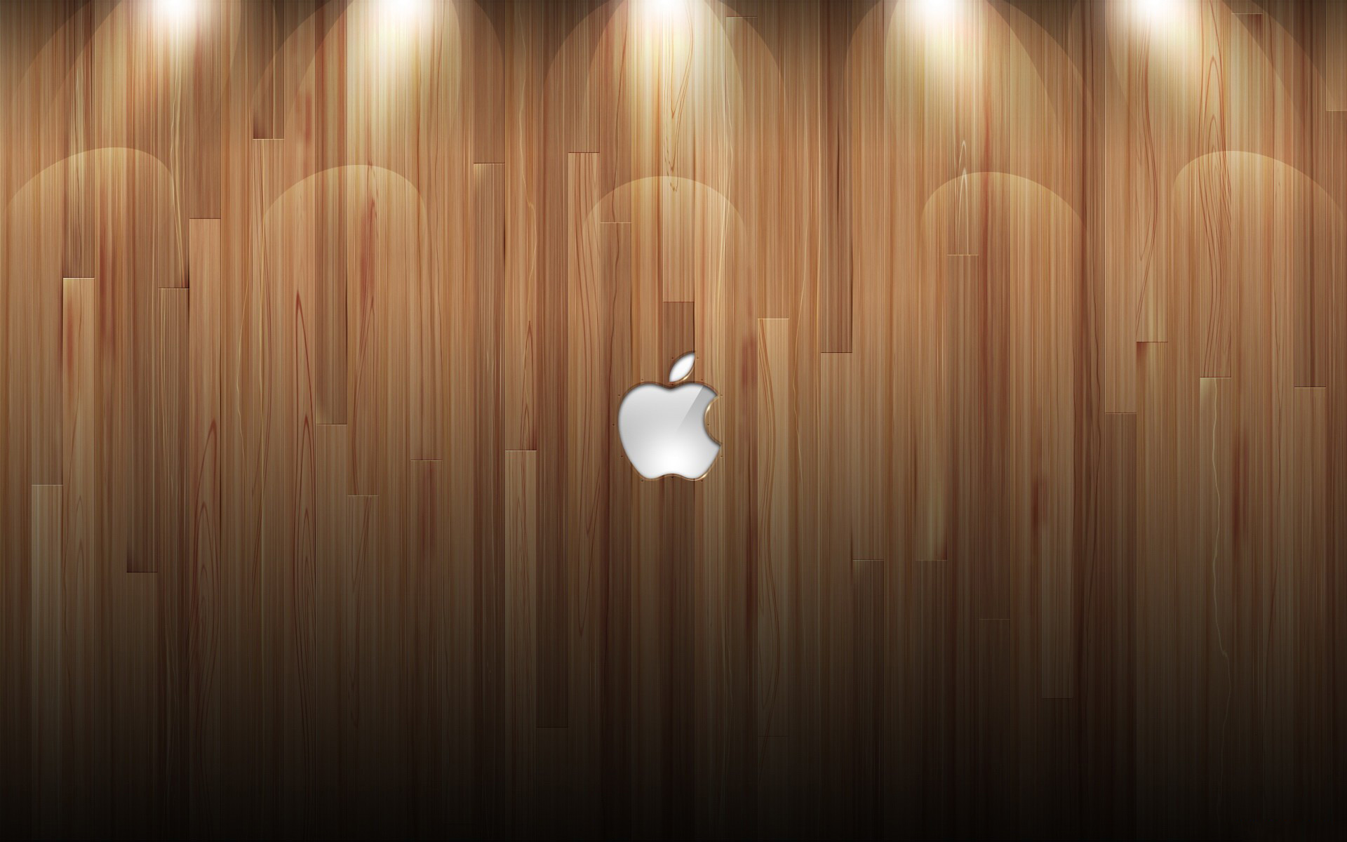 1920x1200 Apple Logo Wood Background Lights Desktop Wallpaper. 1920x1200