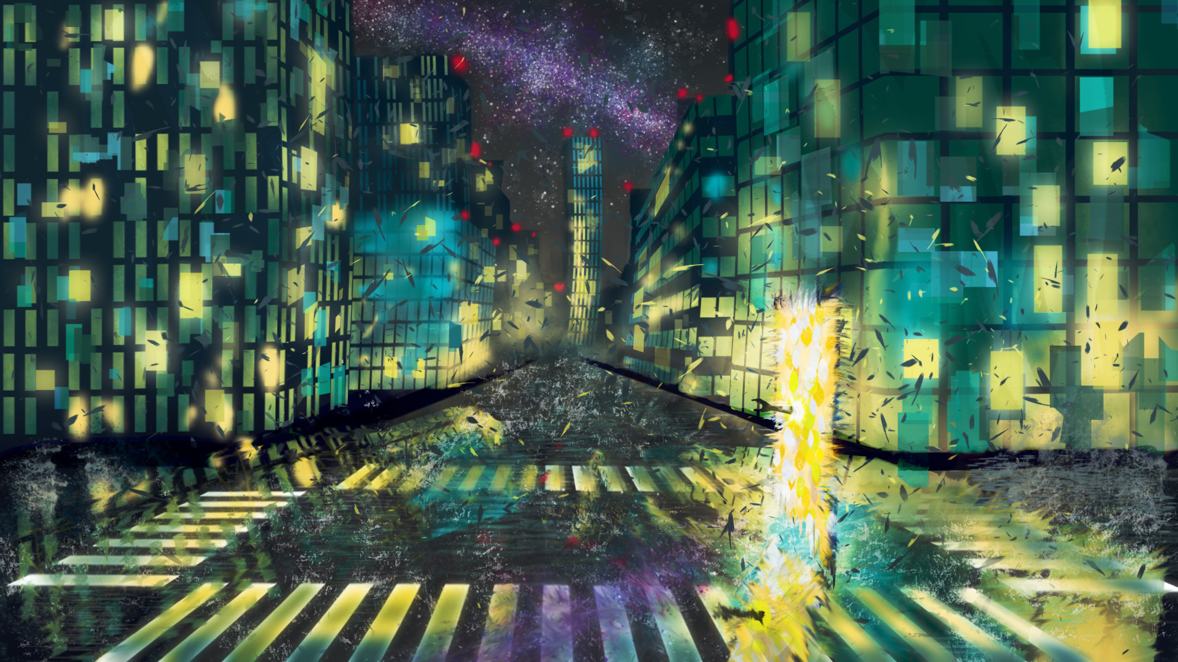 Sci-fi, World Destruction, Virtual City 3840x2160