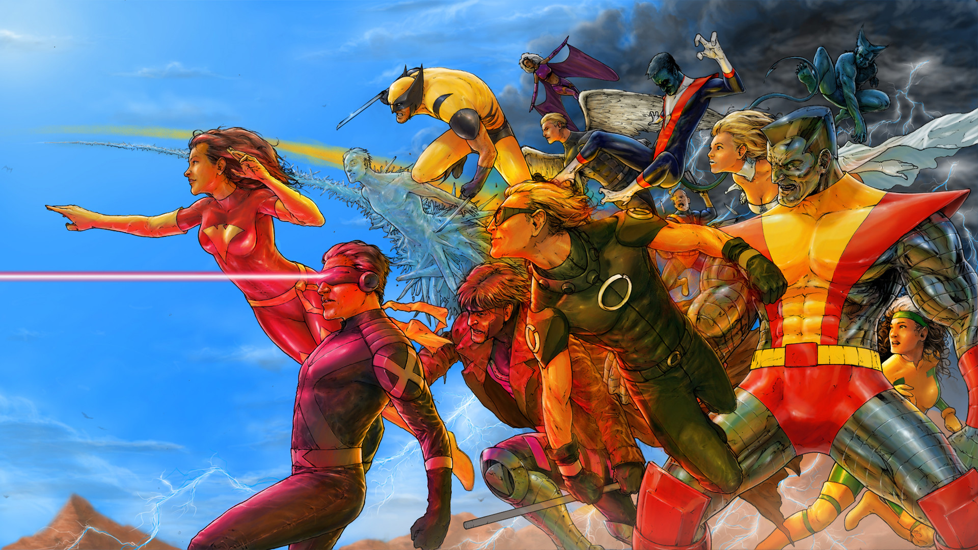 Comics - X-Men Comic Superhero Wolverine Cyclops (Marvel Comics)  Nightcrawler (Marvel 1920x1080