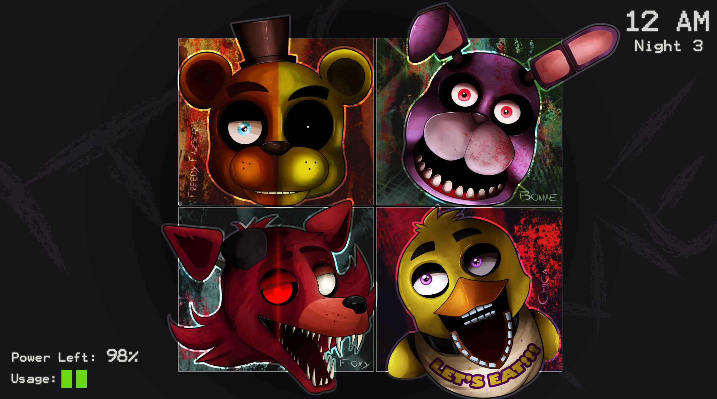 Download Nightmare Freddy Gang Wallpaper