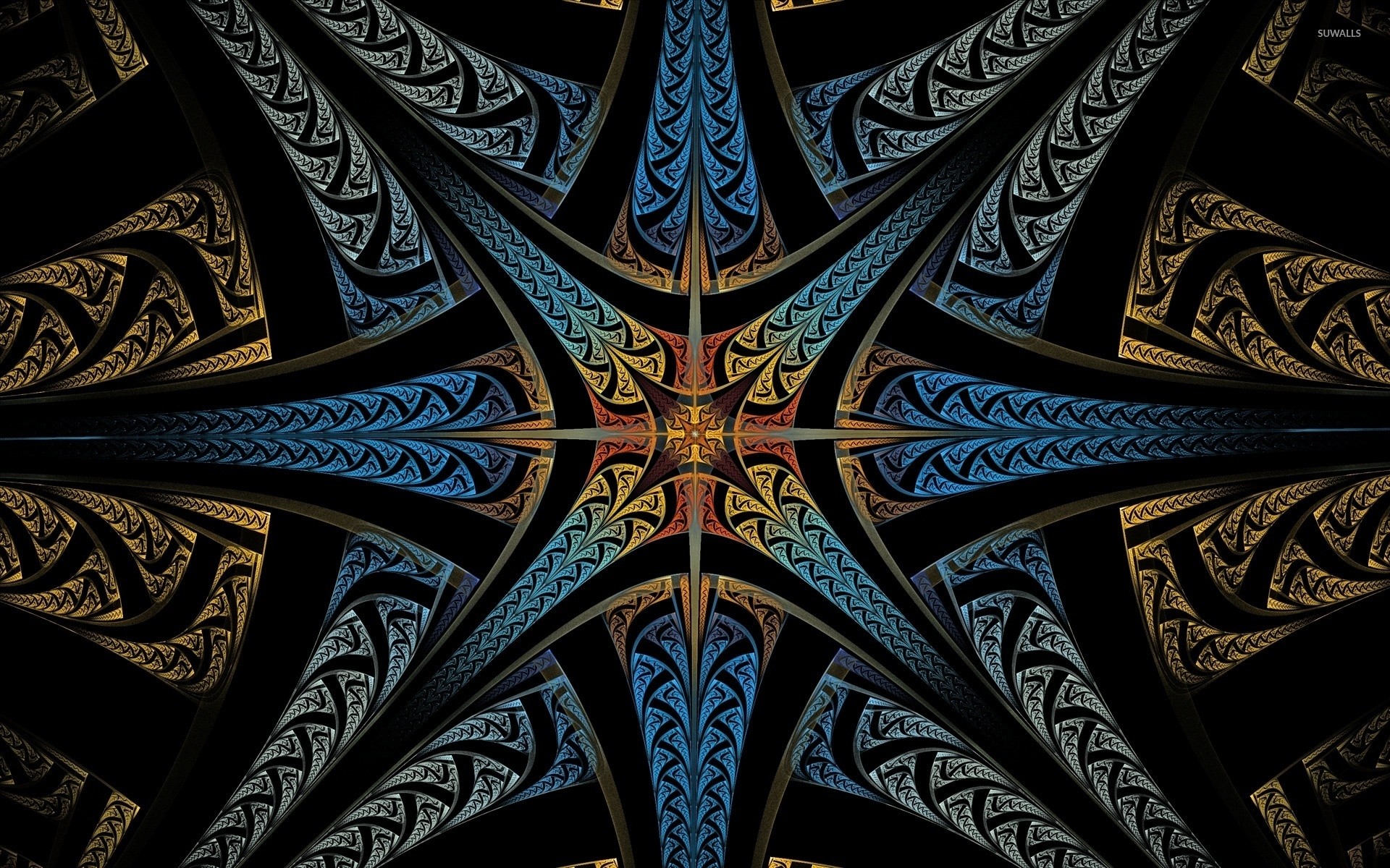 Star like fractal design wallpaper 1920x1200