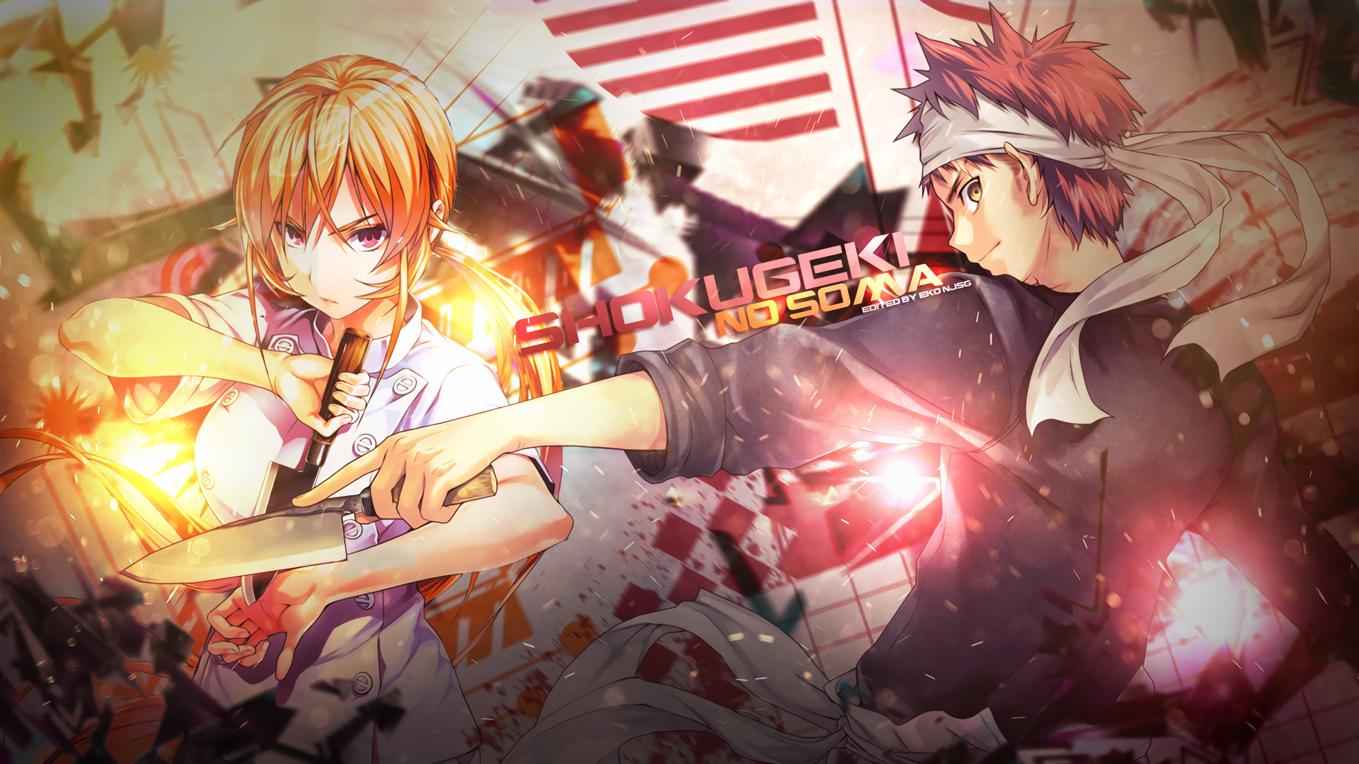 Yukihira Soma and Nakiri Erina from Food Wars : Shokugeki no Soma Wallpaper  for Dekstop by Zunnn