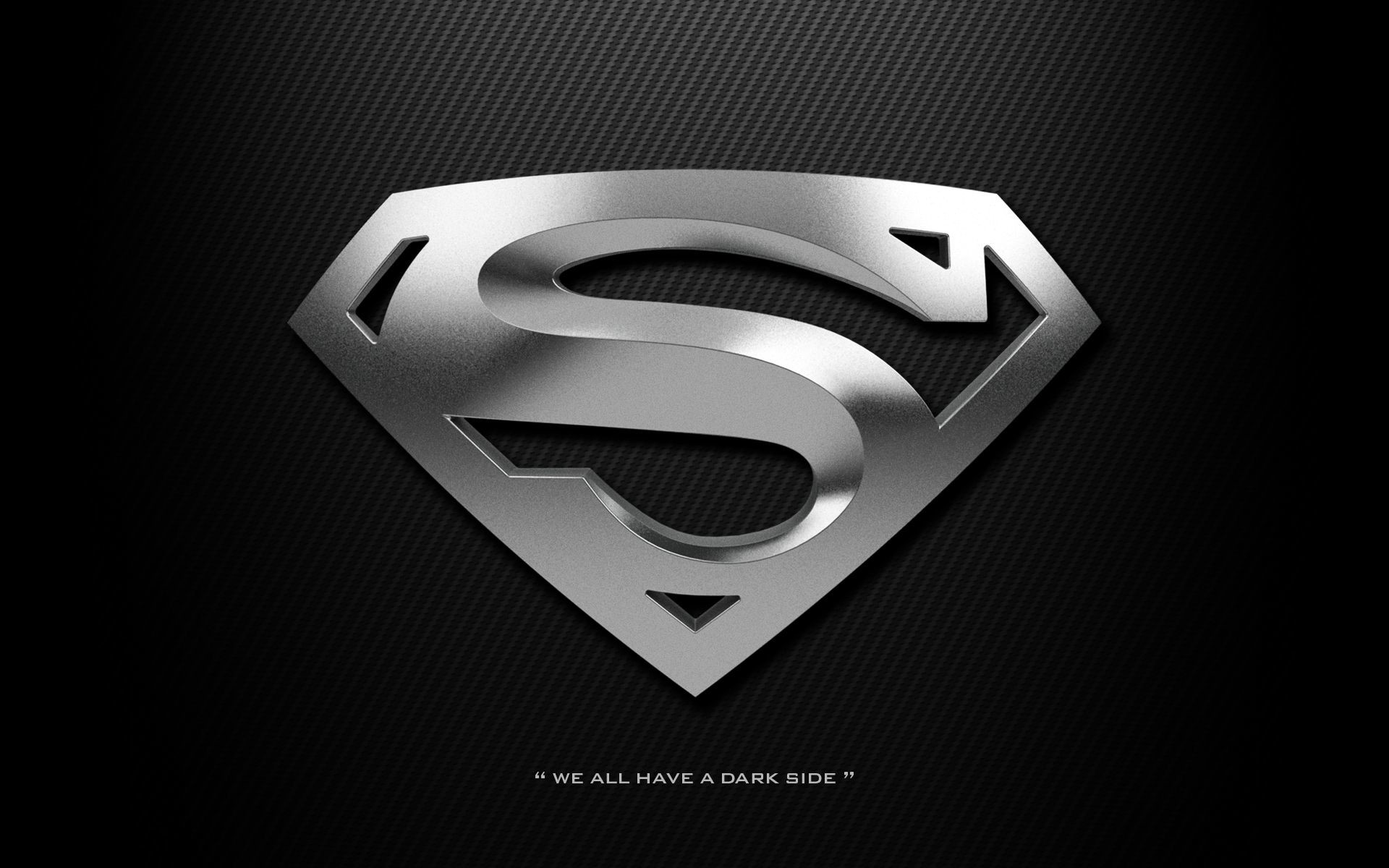 Silver Superman Shield "We all have a dark side" 1920x1200