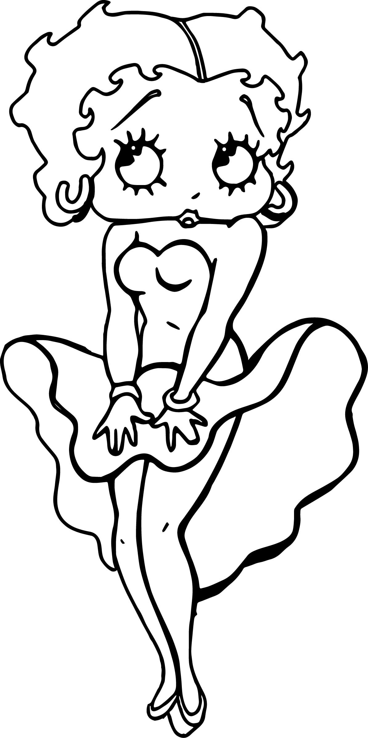 betty-boop-coloring-pages-birthday-present