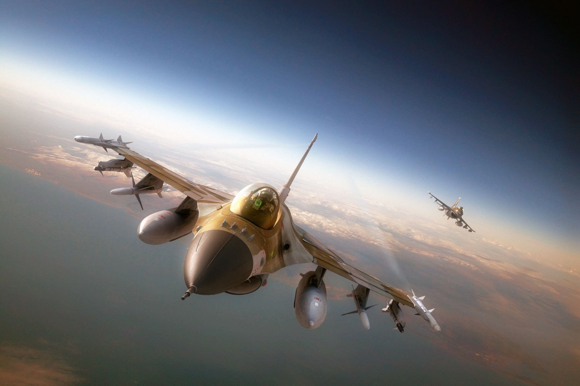 f-16 f- 16 fighter plane rockets aviation israeli air force 1920x1278