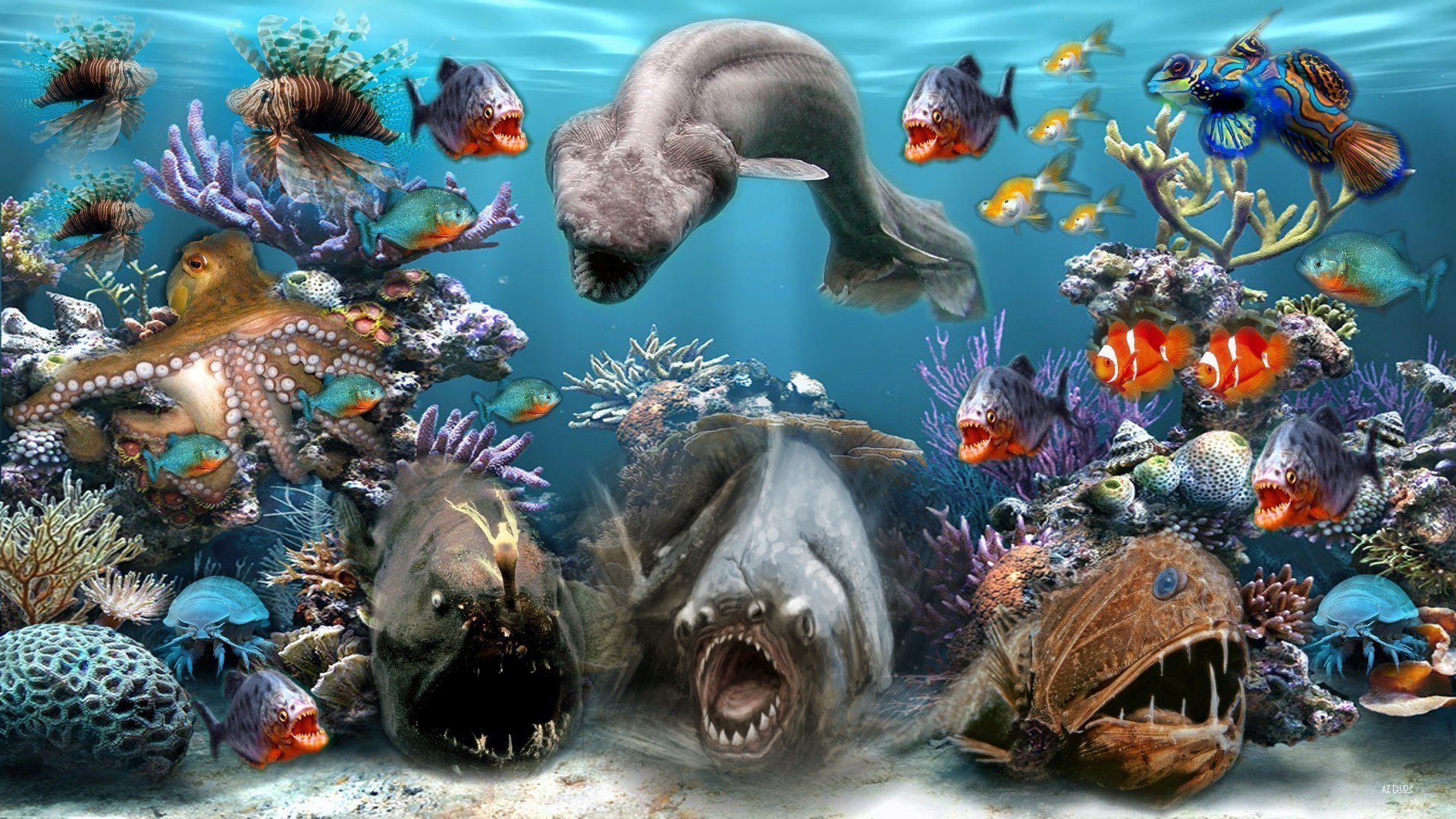 HD wallpaper assorted fishes animals sea animal themes underwater  animals in the wild  Wallpaper Flare