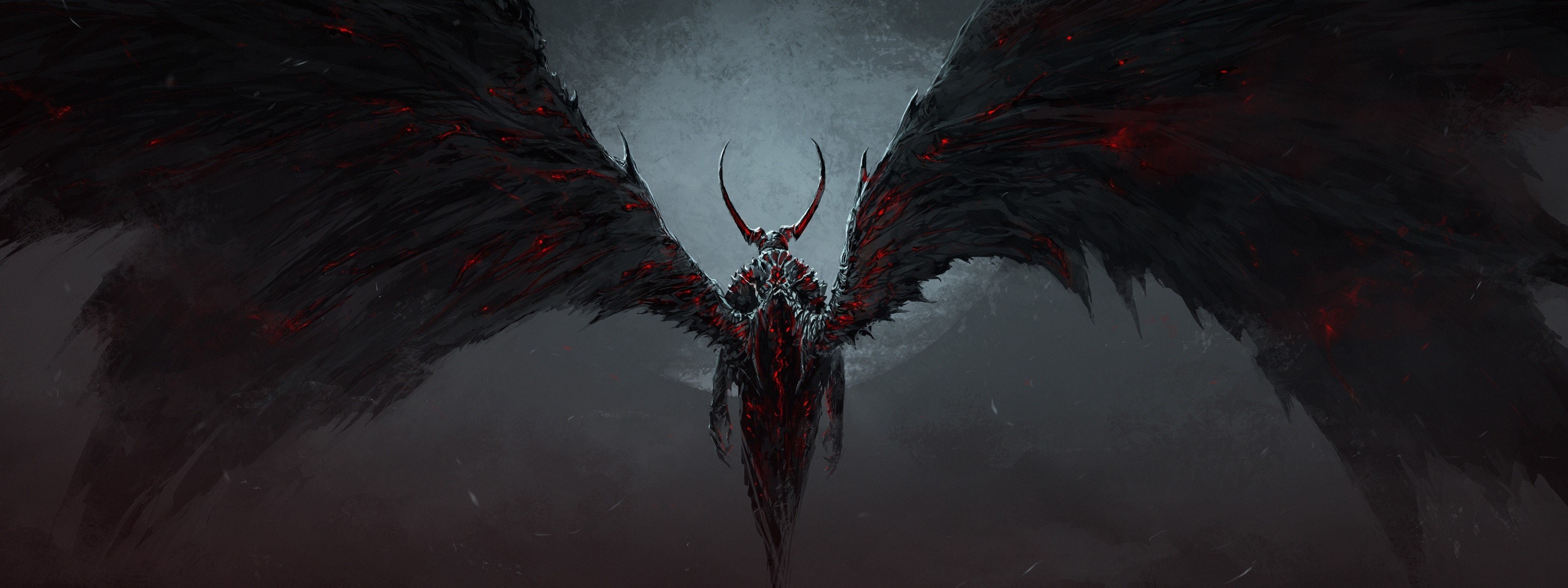 Artwork Chris Cold Claws Dark Demons Devil Fantasy Art Fog . 3200x1200