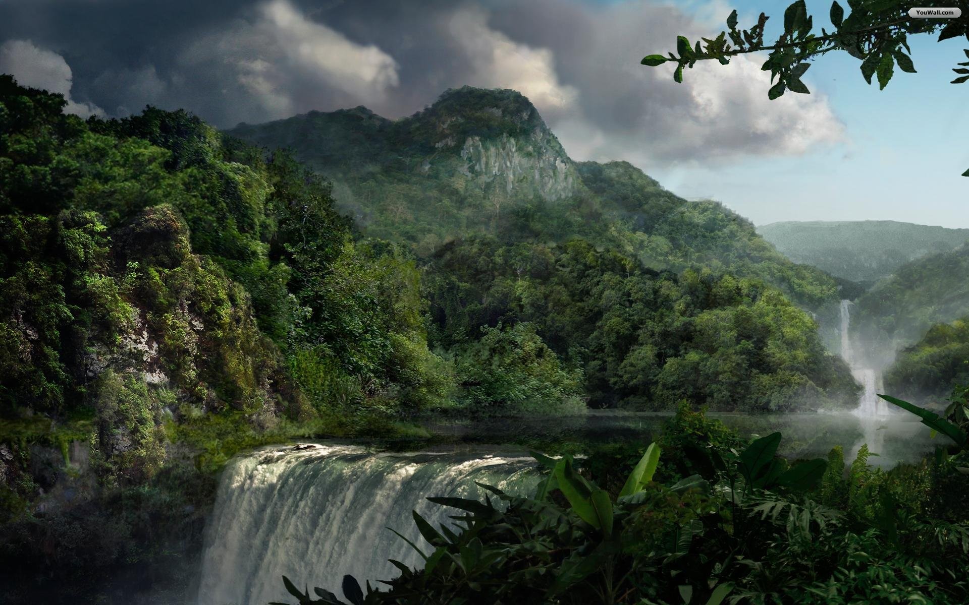 Jungle Waterfalls Wallpaper 1920x1200