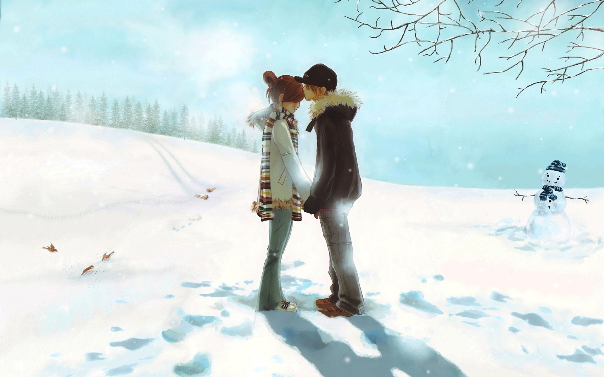 Anime Love Couple Kiss HD Wallpaper | Amazing | Pinterest | Anime . 1920x1200