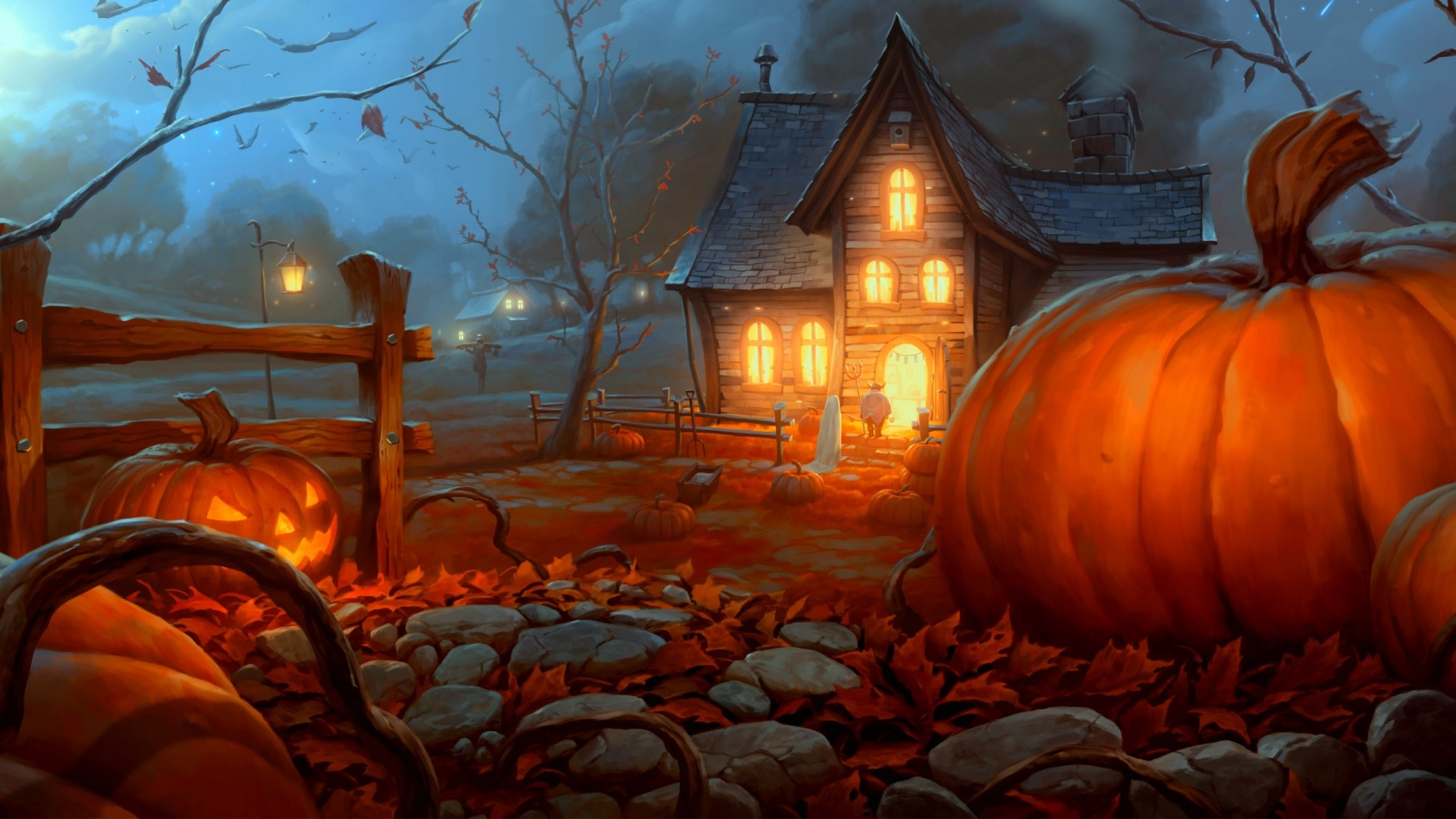 Đêm Halloween đang đến gần, hãy cùng đổi không khí thật hấp dẫn cho máy tính của bạn với hình nền động vui nhộn về đêm Halloween đầy màu sắc và kỳ bí!