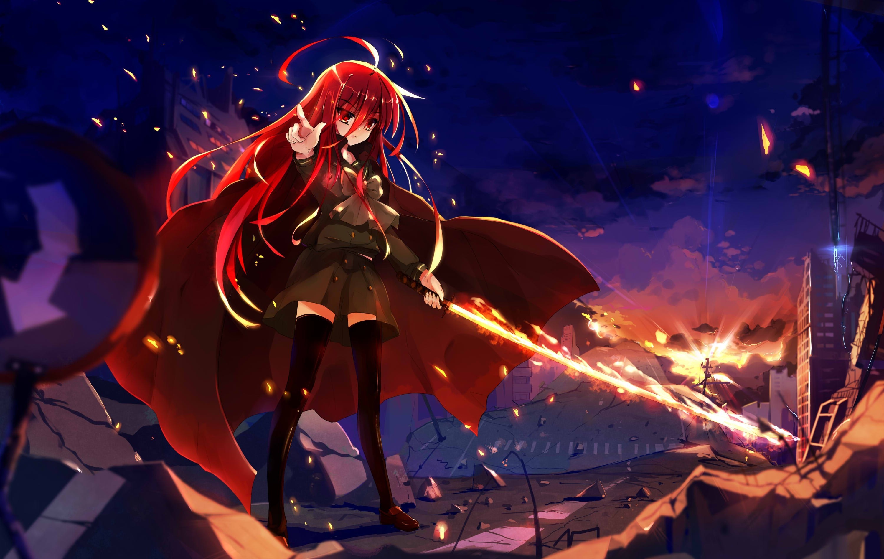 Download wallpaper text, penguin, red eyes, Ergo Proxy, long hair,  characters, Shakugan no Shana, Shana, section shonen in resolution 640x960