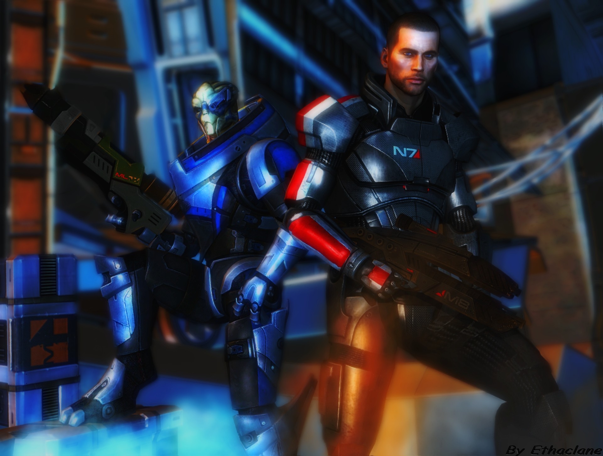 ... Mass effect wallpaper 14 - Shepard and Garrus by ethaclane 1920x1452