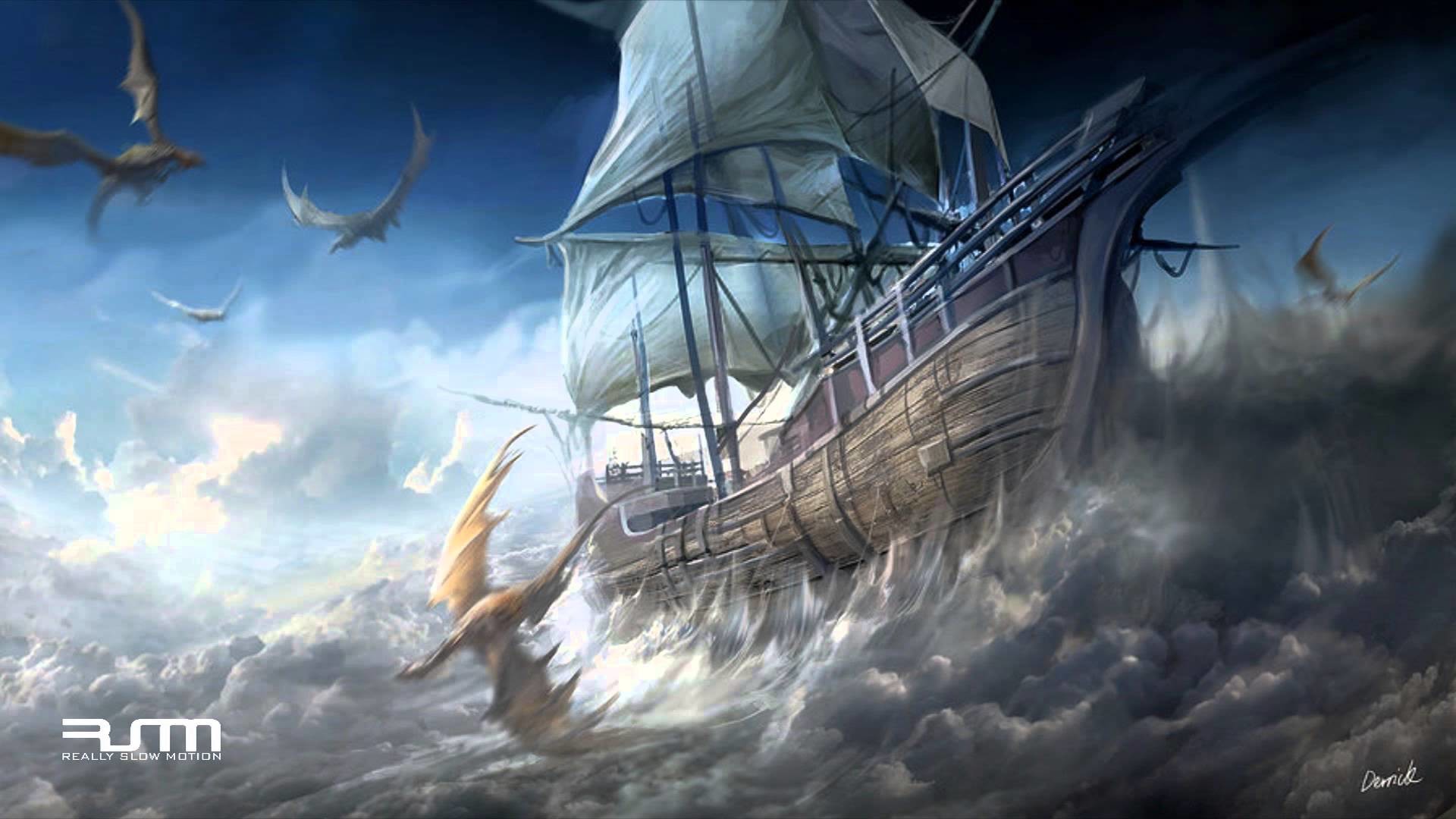 Really Slow Motion - CaptainÂ´s Flying Ship (Epic Uplifting . 1920x1080