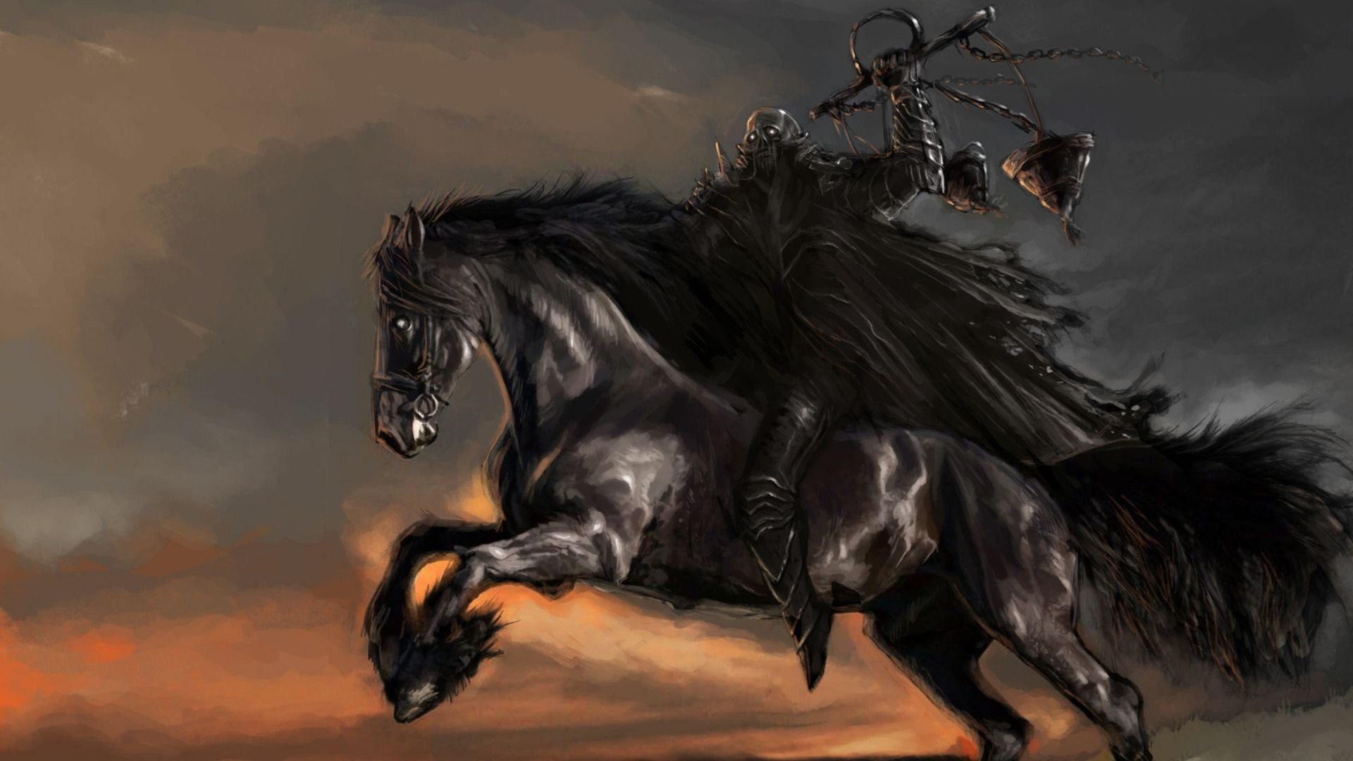 Dark horse background