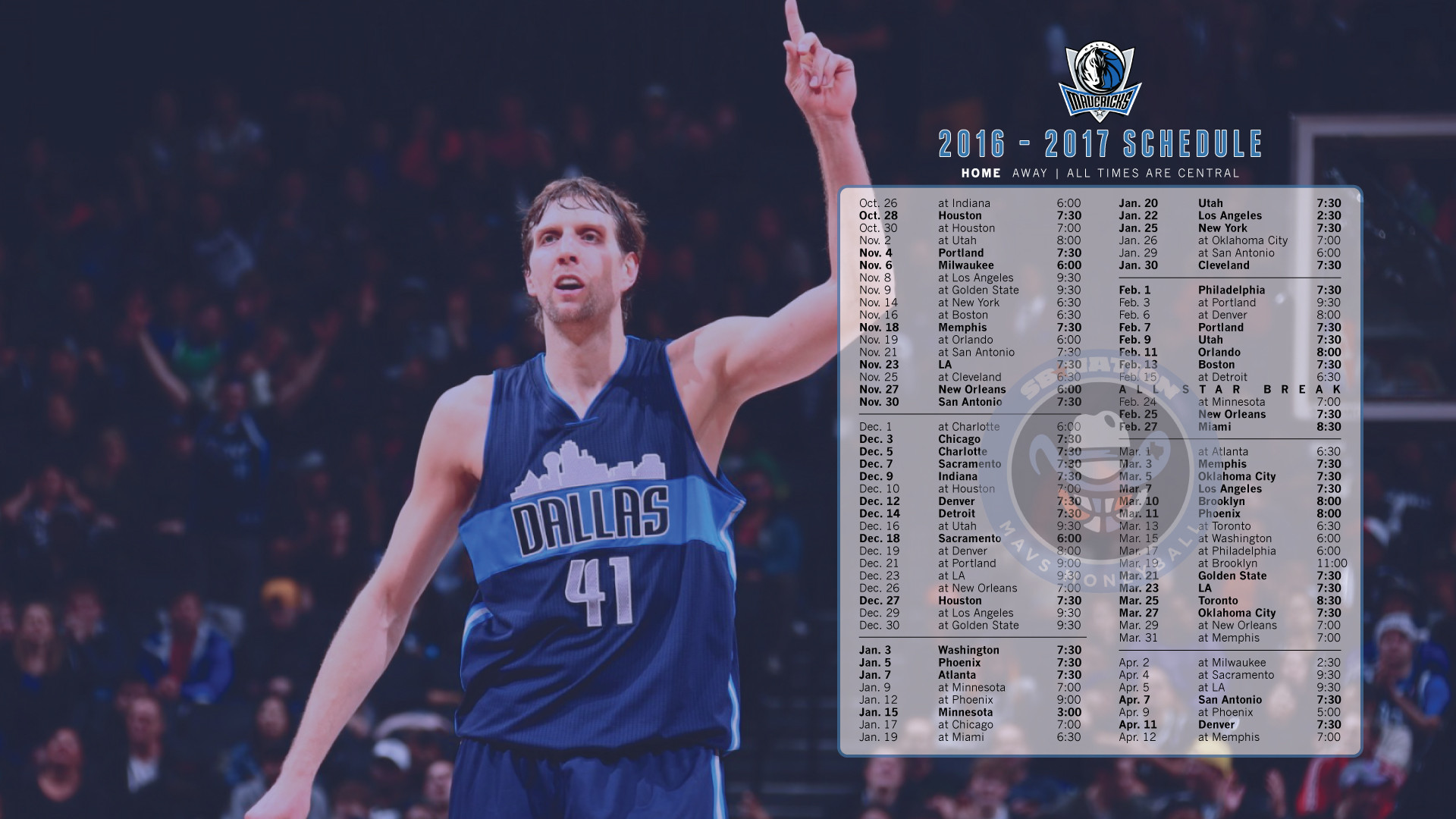 Mavs 2016-2017 Schedule Wallpaper 1920x1080