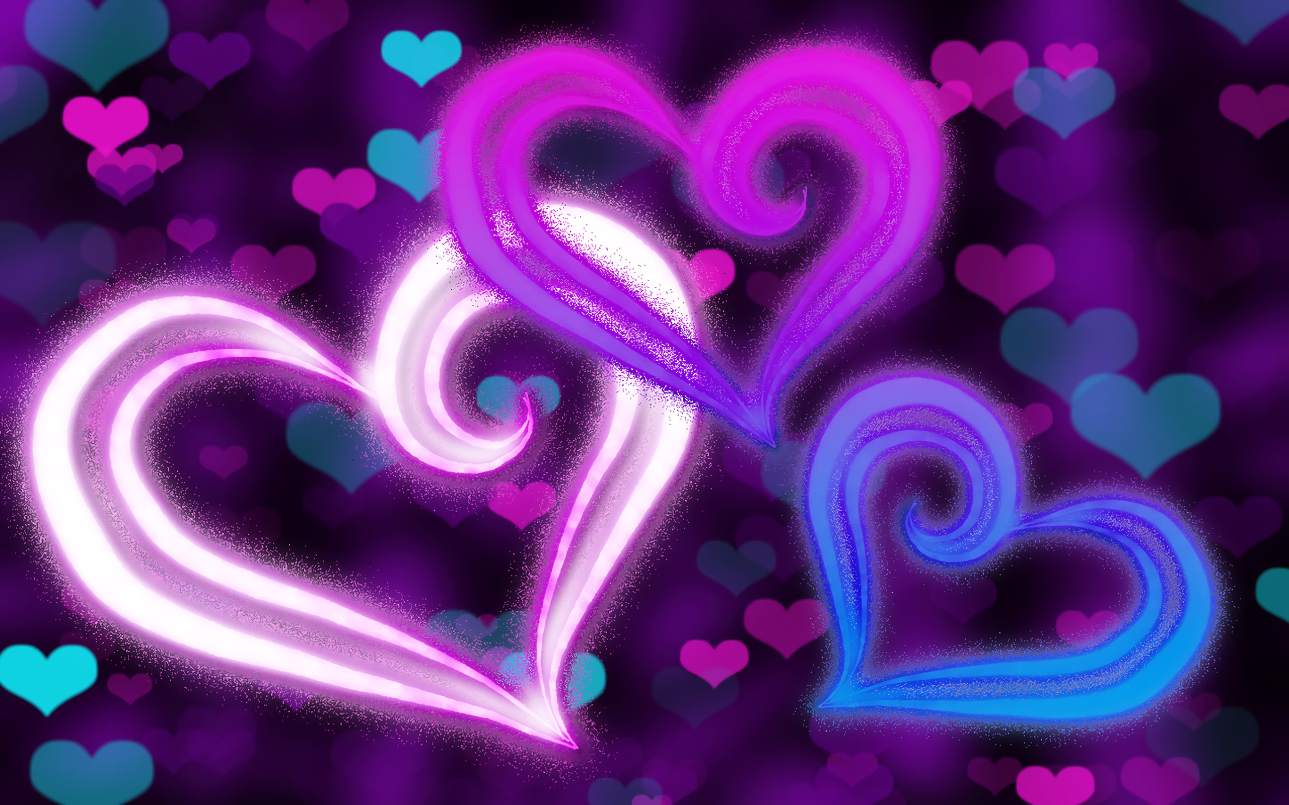 Purple Hearts Backgrounds.