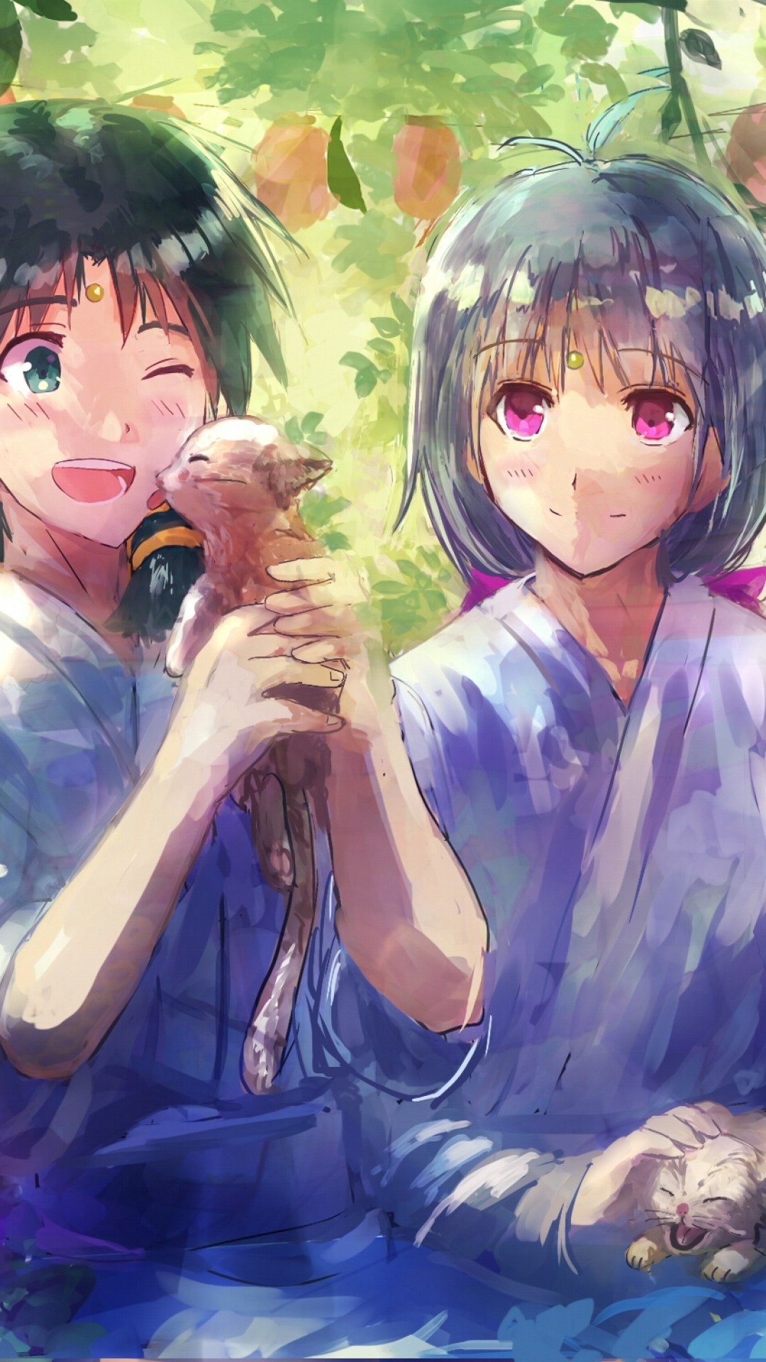 Matching Anime Couple Half Wallpaper Santinime