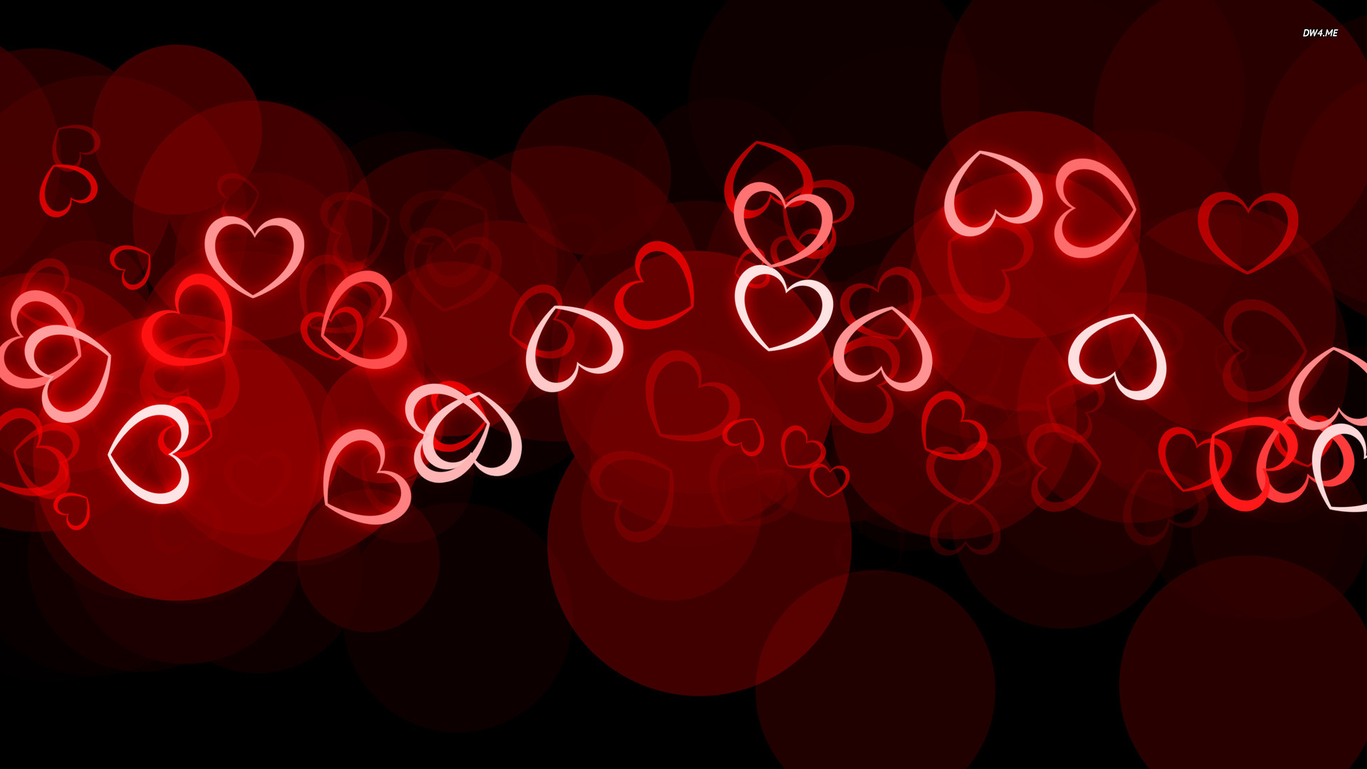 Glowing Hearts Happy Valentines Day HD Desktop Wallpaper 1920Ã 1080 1920x10...