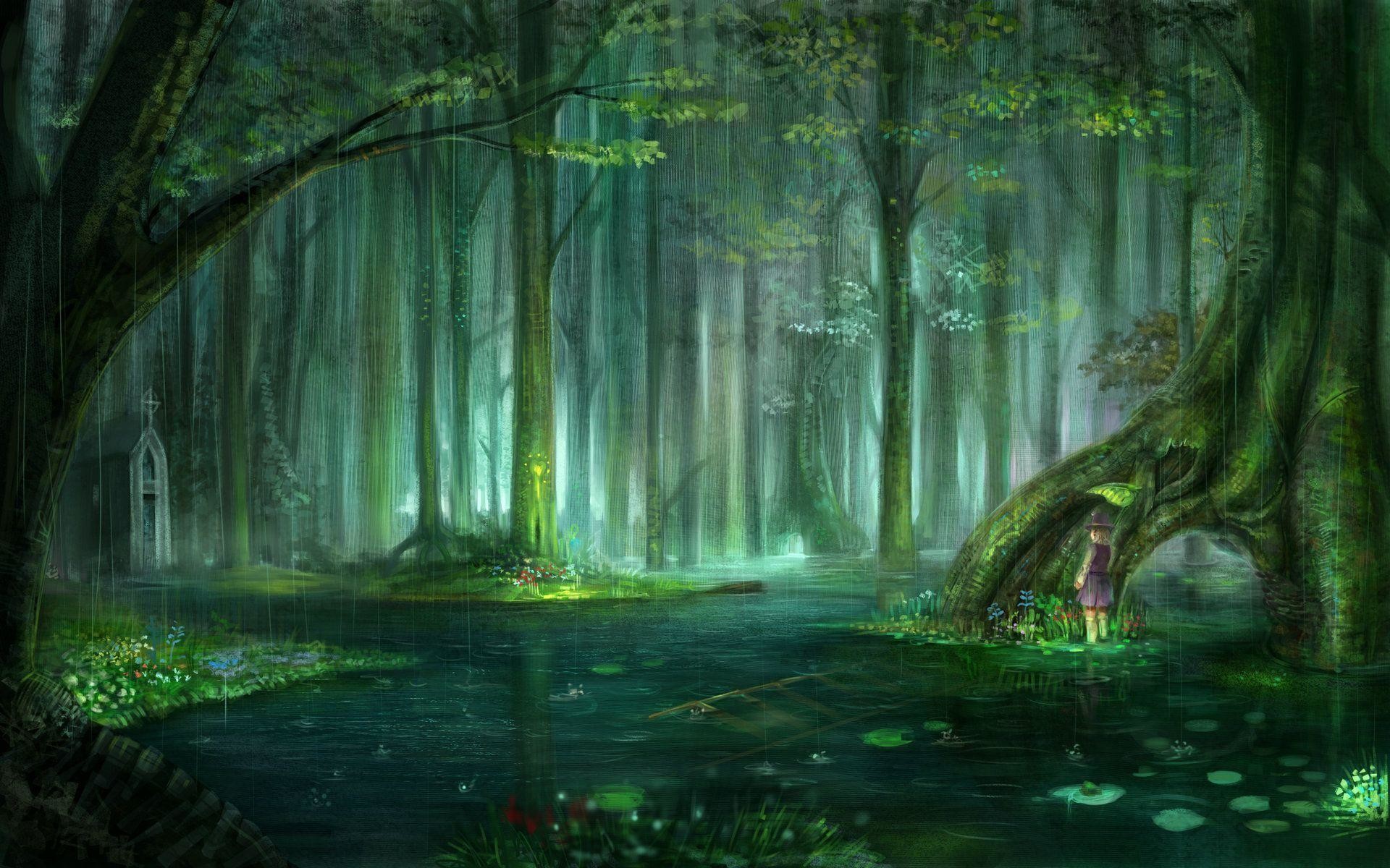 Fantasy Castle in Enchanted Forest  Background HD wallpaper  Pxfuel